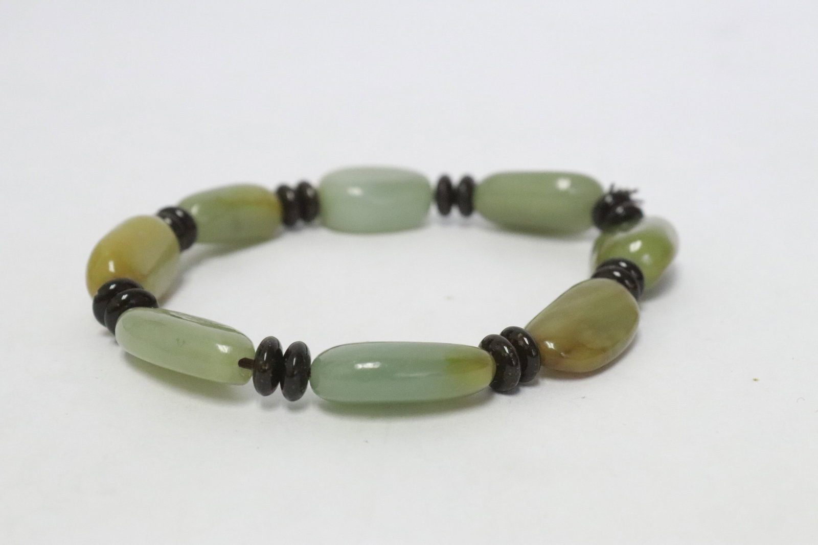 2 jade like bead bracelets - 4