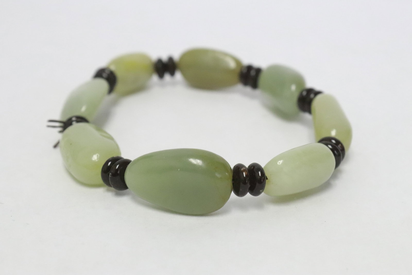 2 jade like bead bracelets - 6