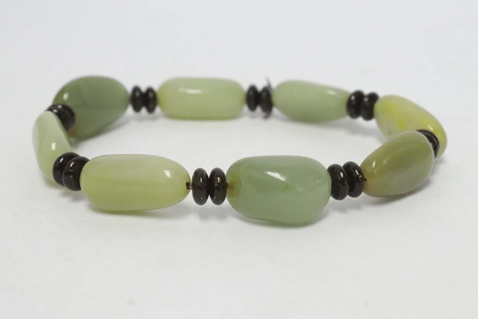 2 jade like bead bracelets - 7