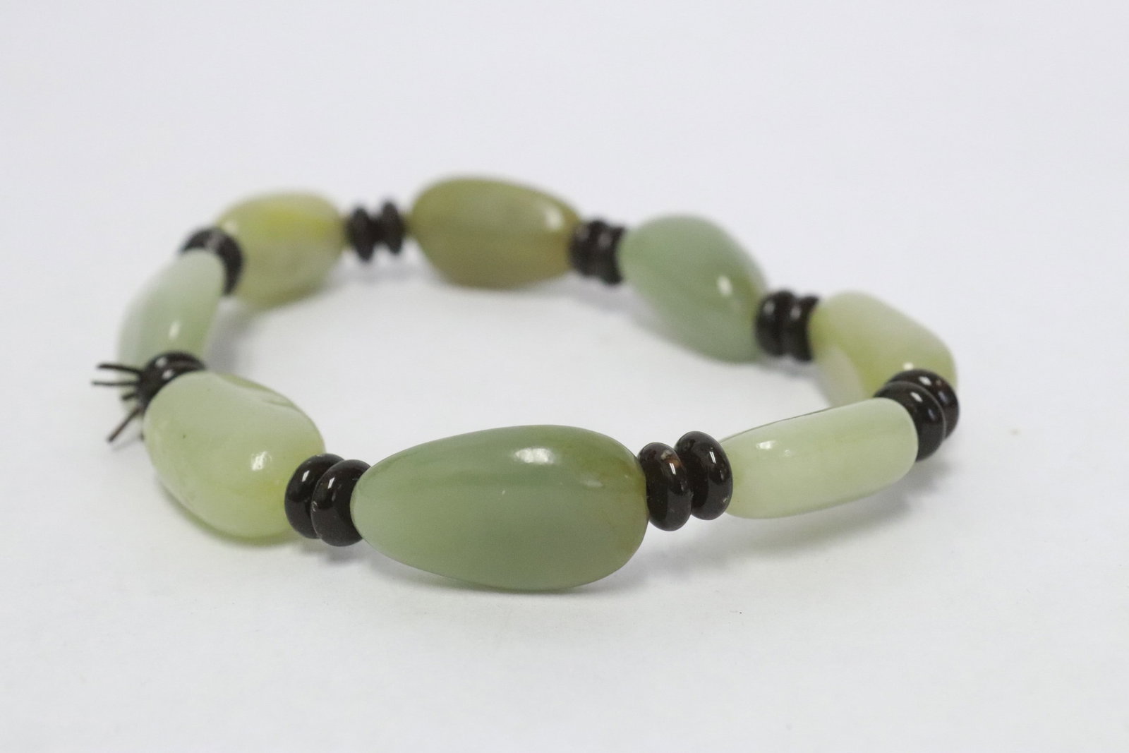 2 jade like bead bracelets - 9