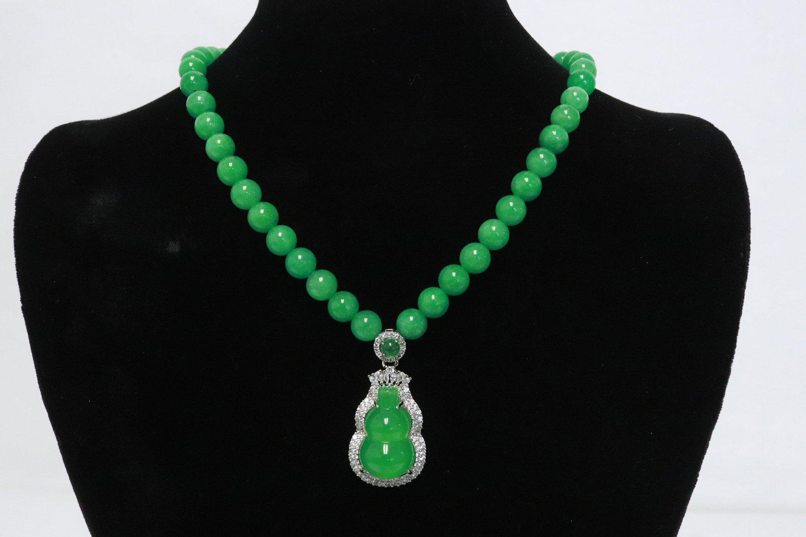 2 jadeite like necklaces - 2