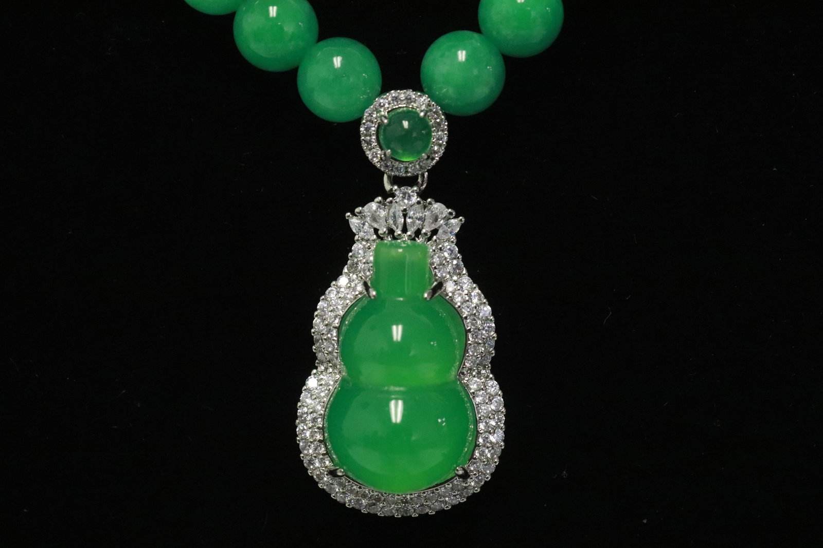 2 jadeite like necklaces - 3