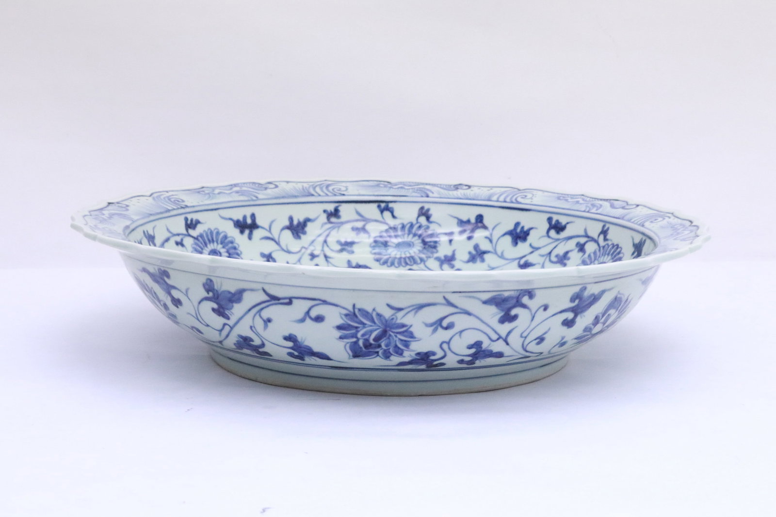 Chinese blue and white charger: Chinese blue and white charger, 3.85"x17.4"dia