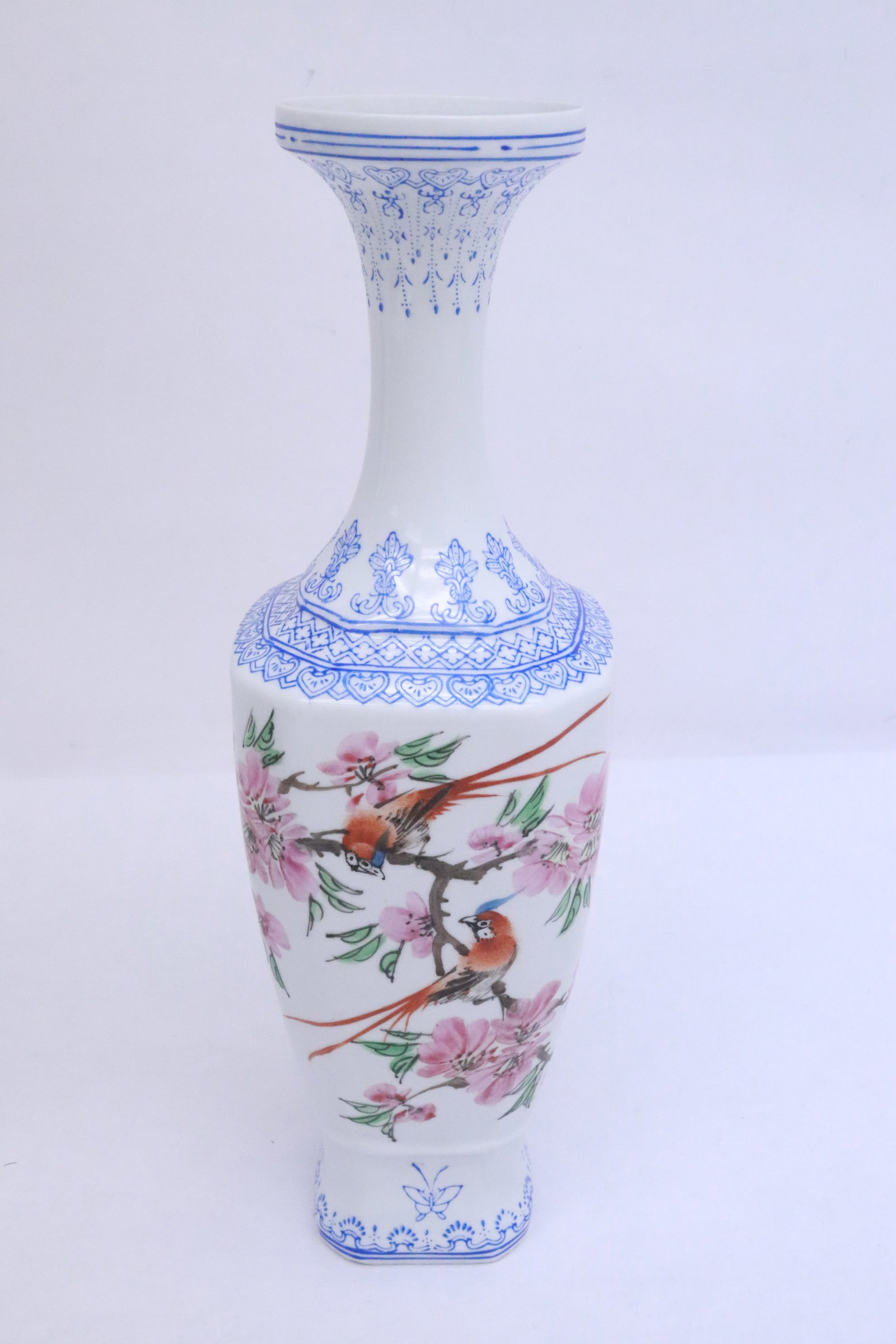 Pair fine egg shell porcelain vases - 2