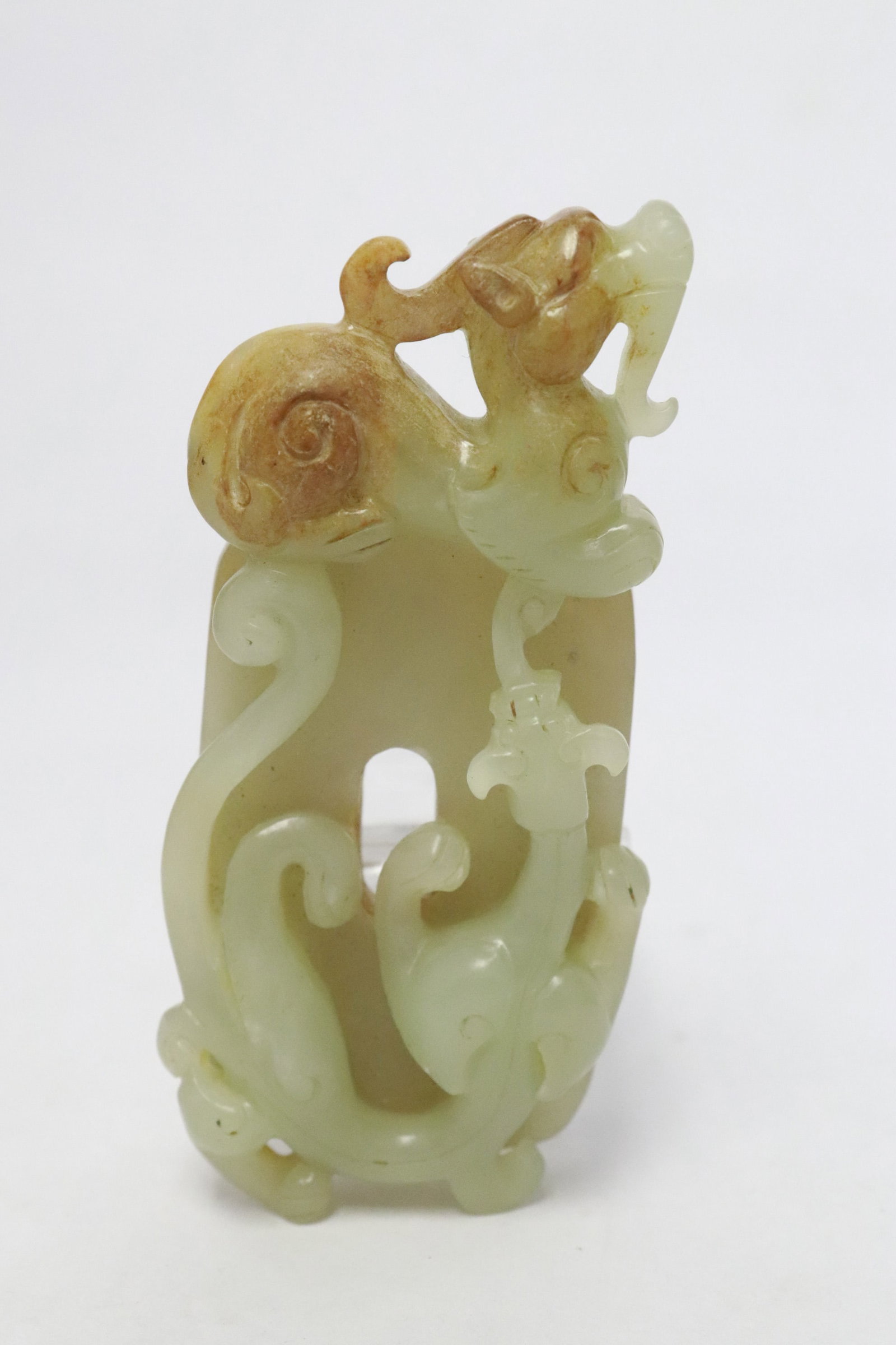Celadon jade carved qilin group (1 of 5)