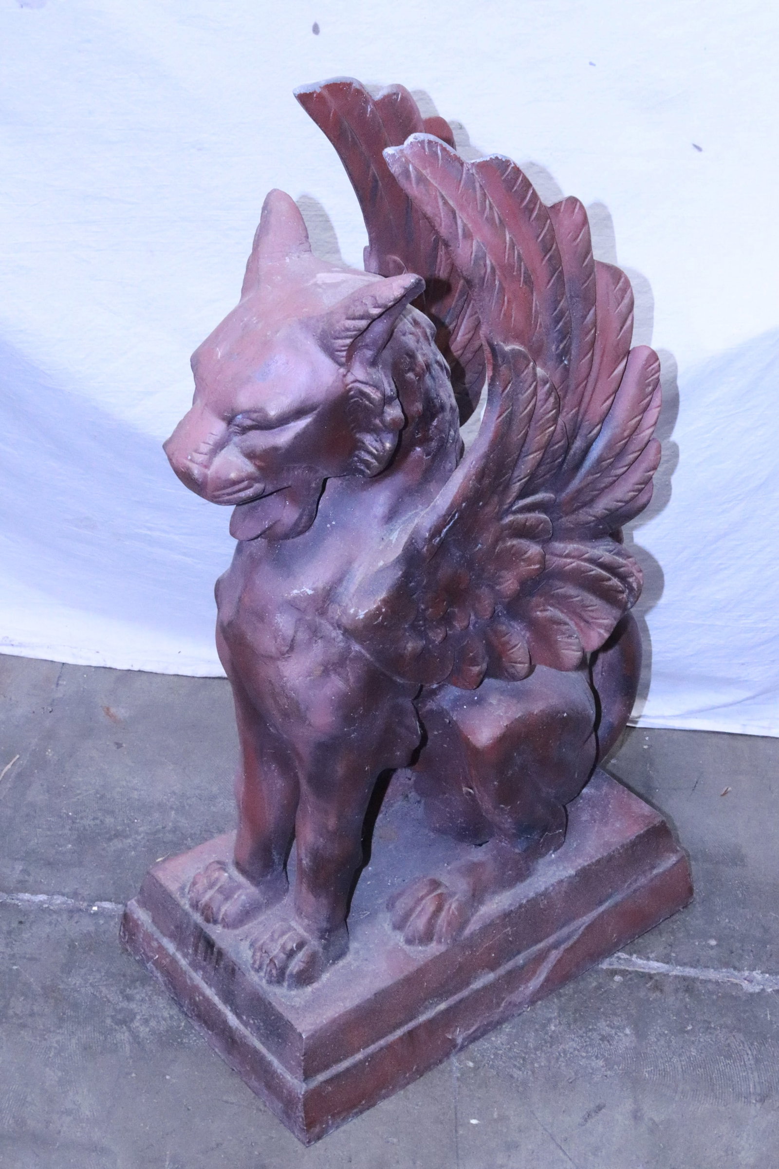 A metal sculpture of gargoyle: A metal sculpture of gargoyle, 30.5"H