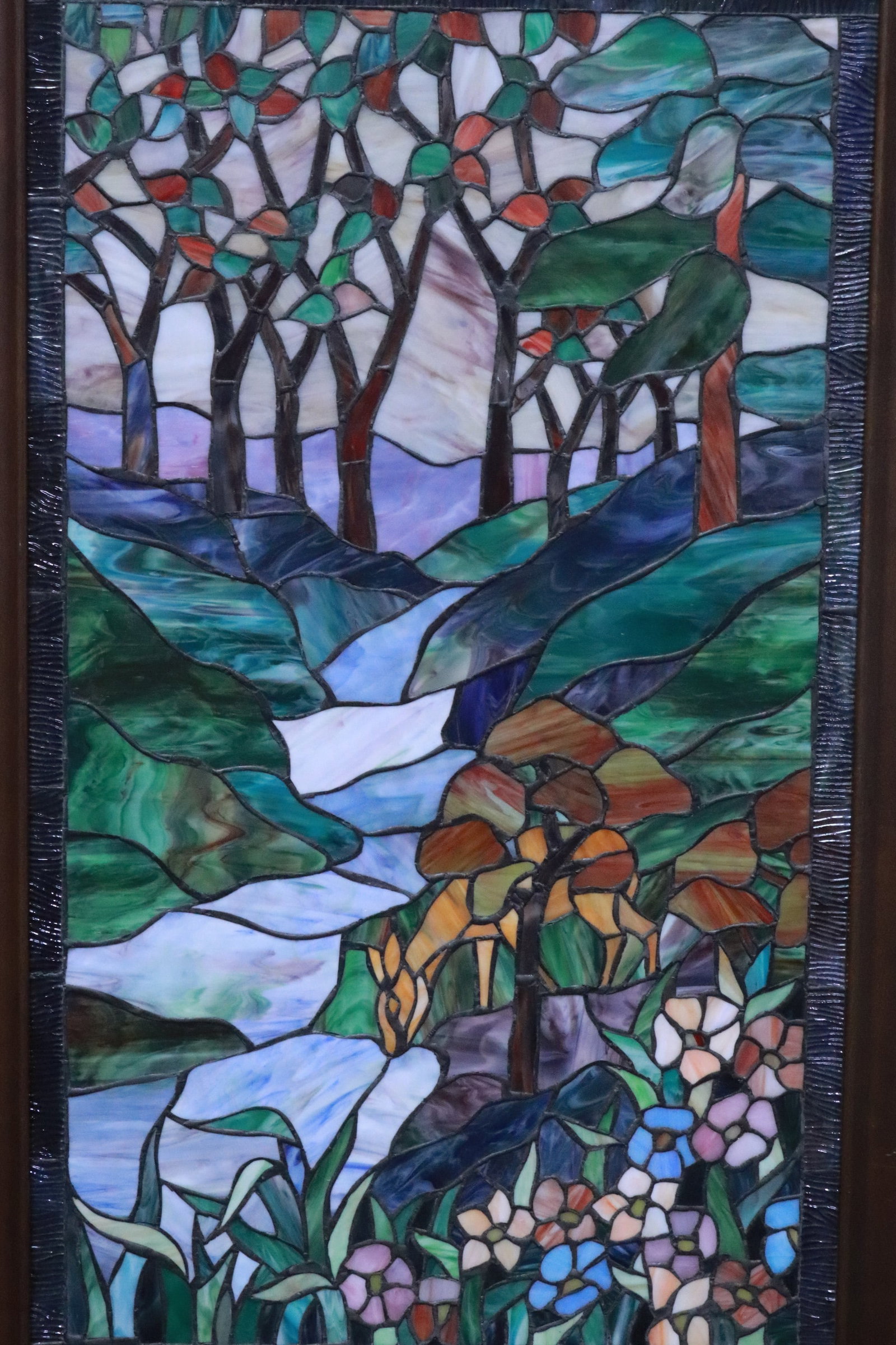 A leaded glass wall panel - 2