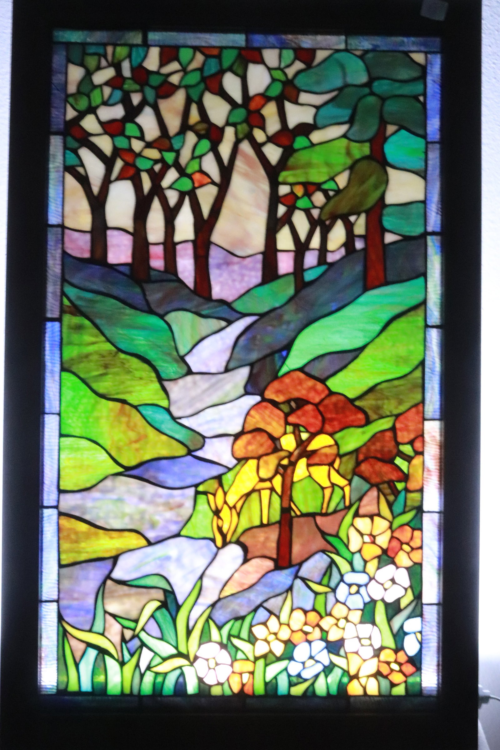 A leaded glass wall panel - 6