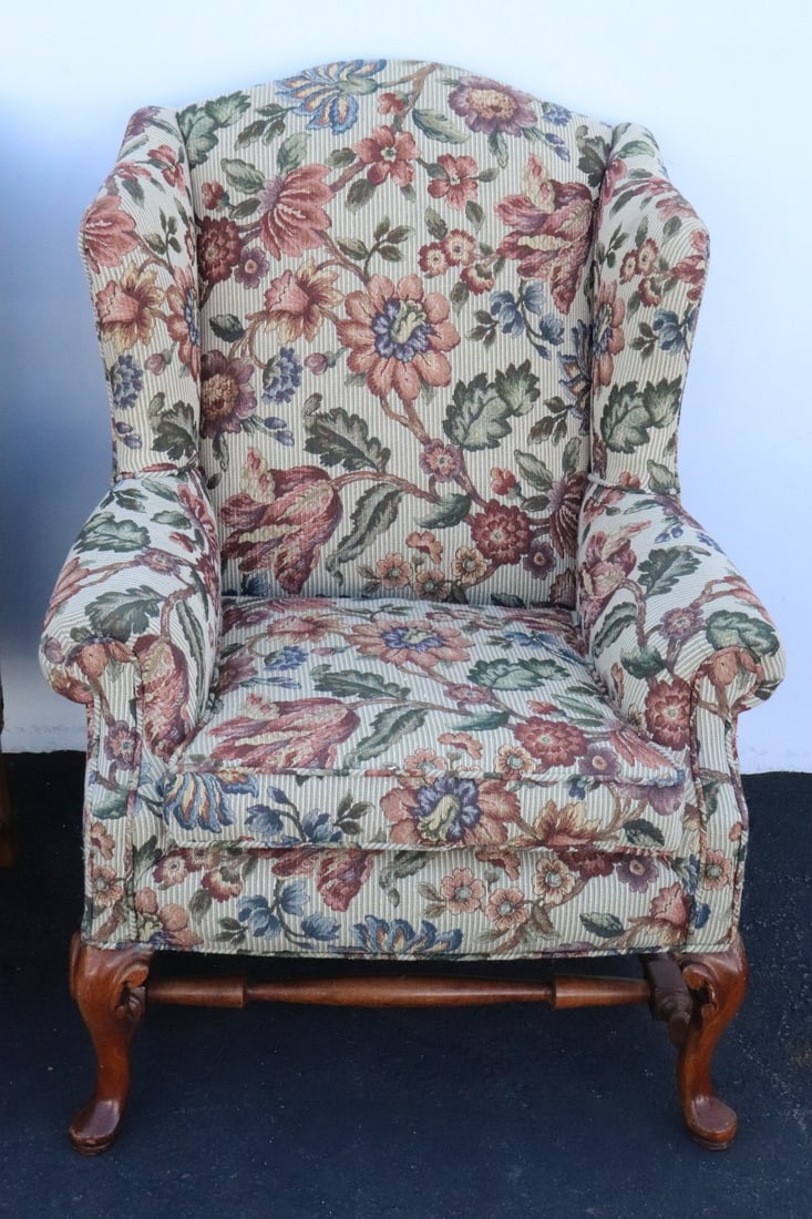 Pair Ethan Allen wingback chairs - 2