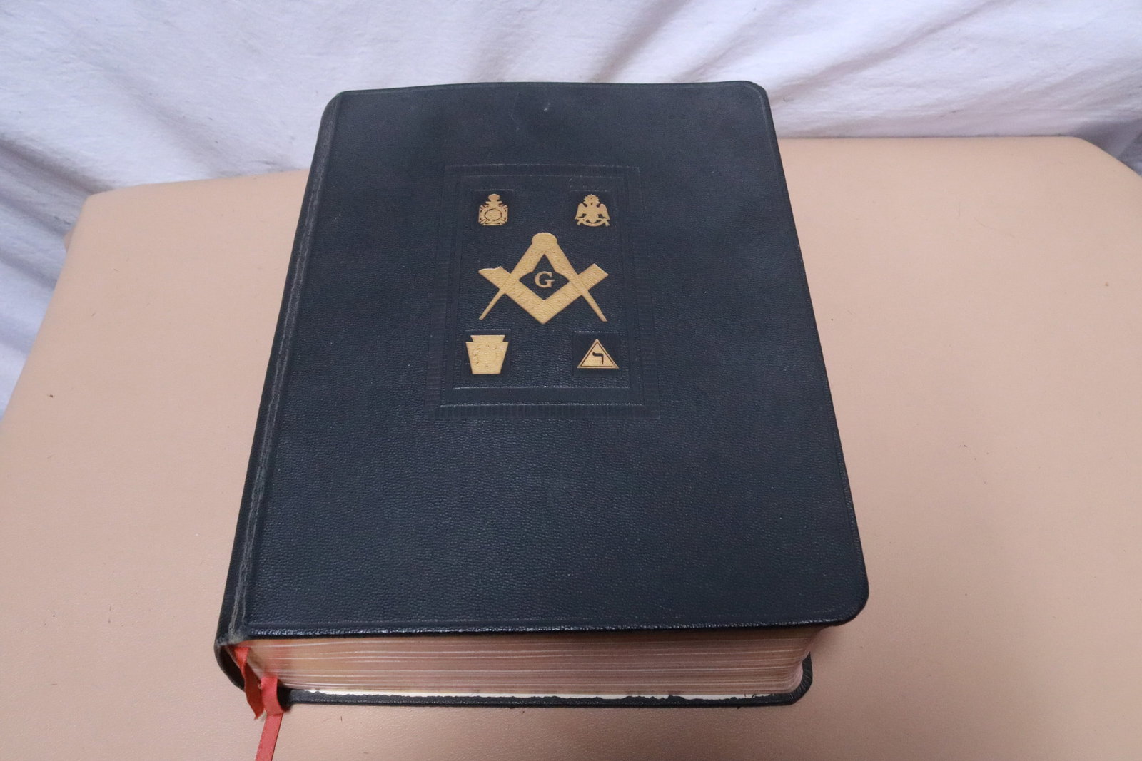 A circa 1925 Masonic bible: A circa 1925 Masonic bible, 11.8"x9.6"x3.6"
