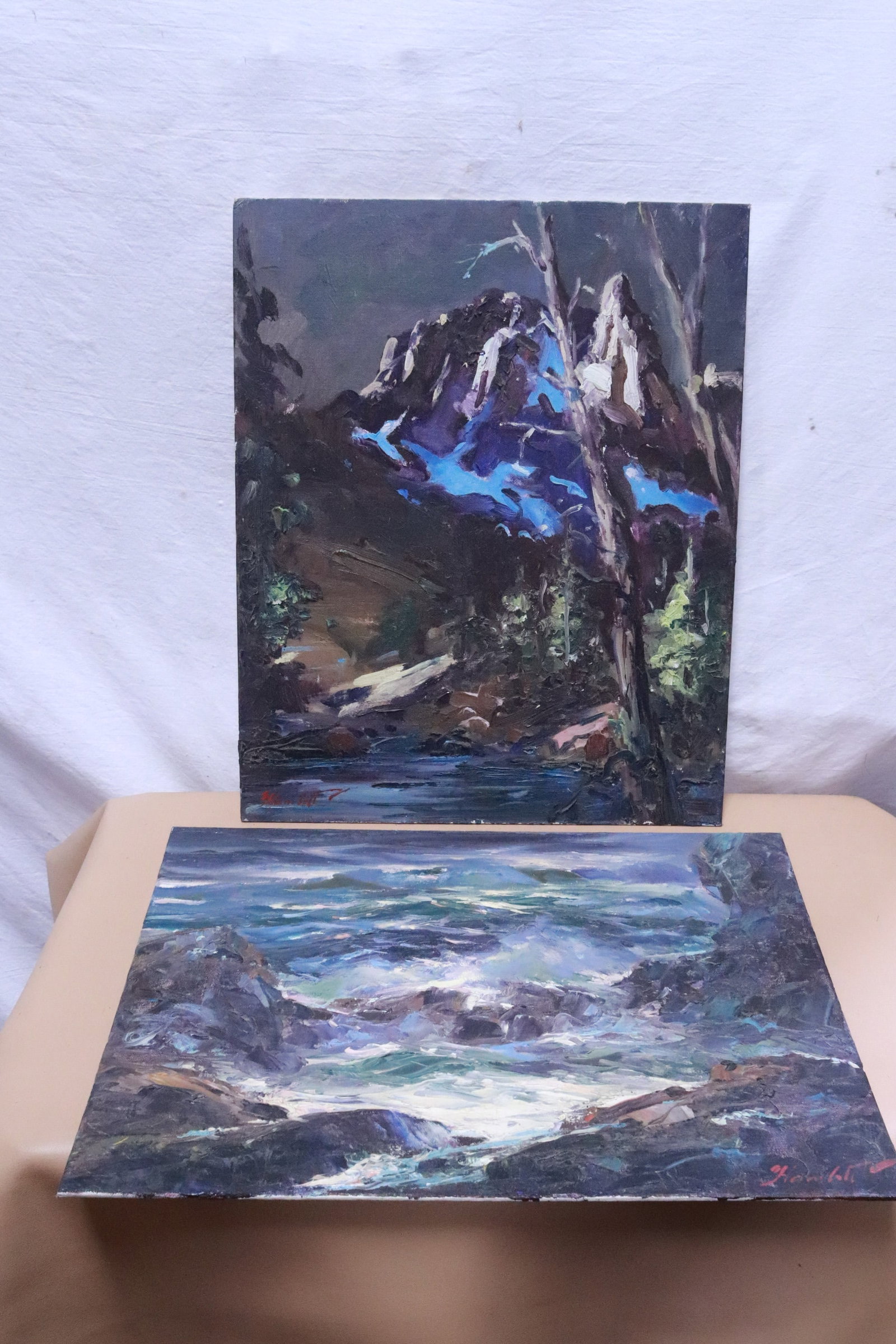 2 oil on panel paintings by Peter Hamlett, dated (1 of 7)