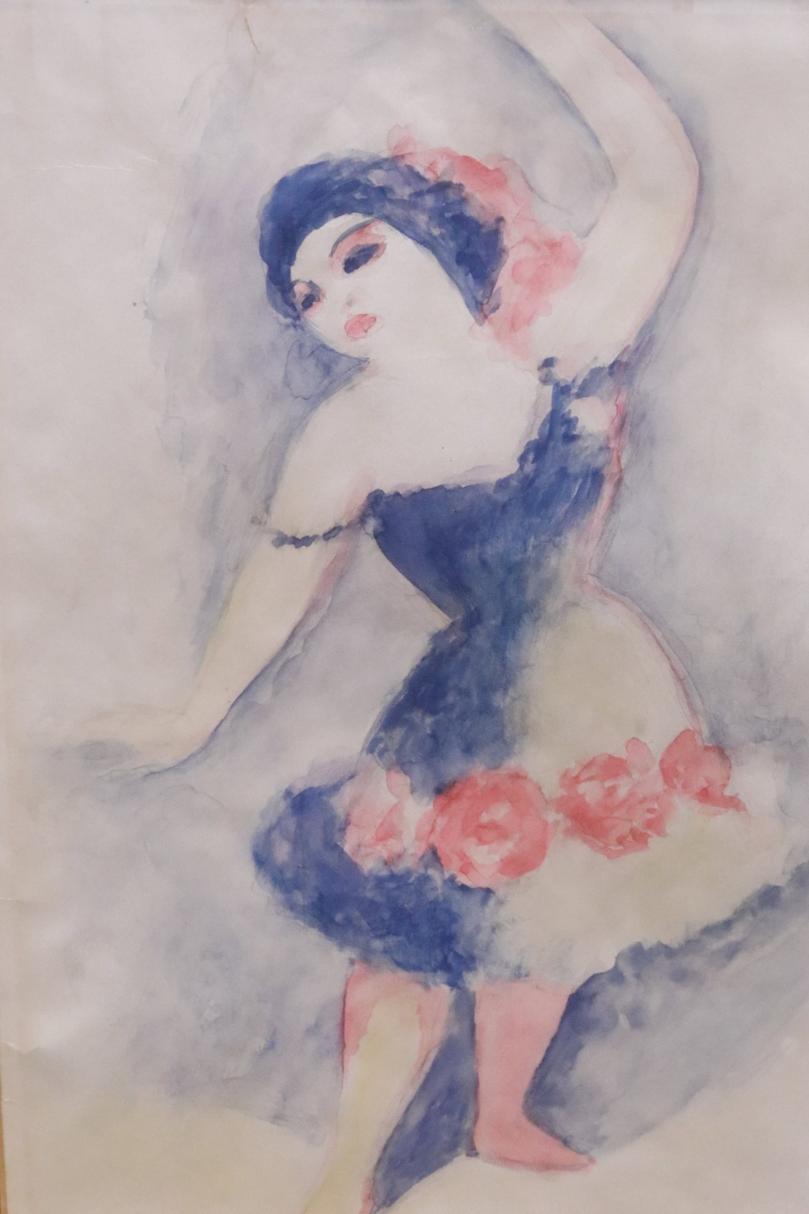 Watercolor "dancer" signed on bottom - 3