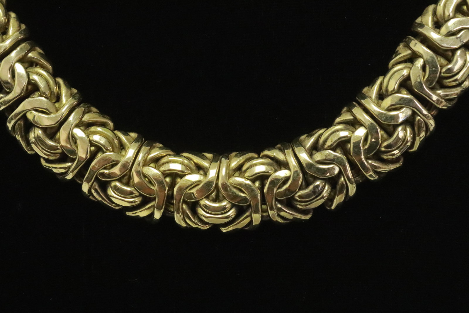 Italian 18K Y/G Byzantine link necklace w/ maker's mark - 3
