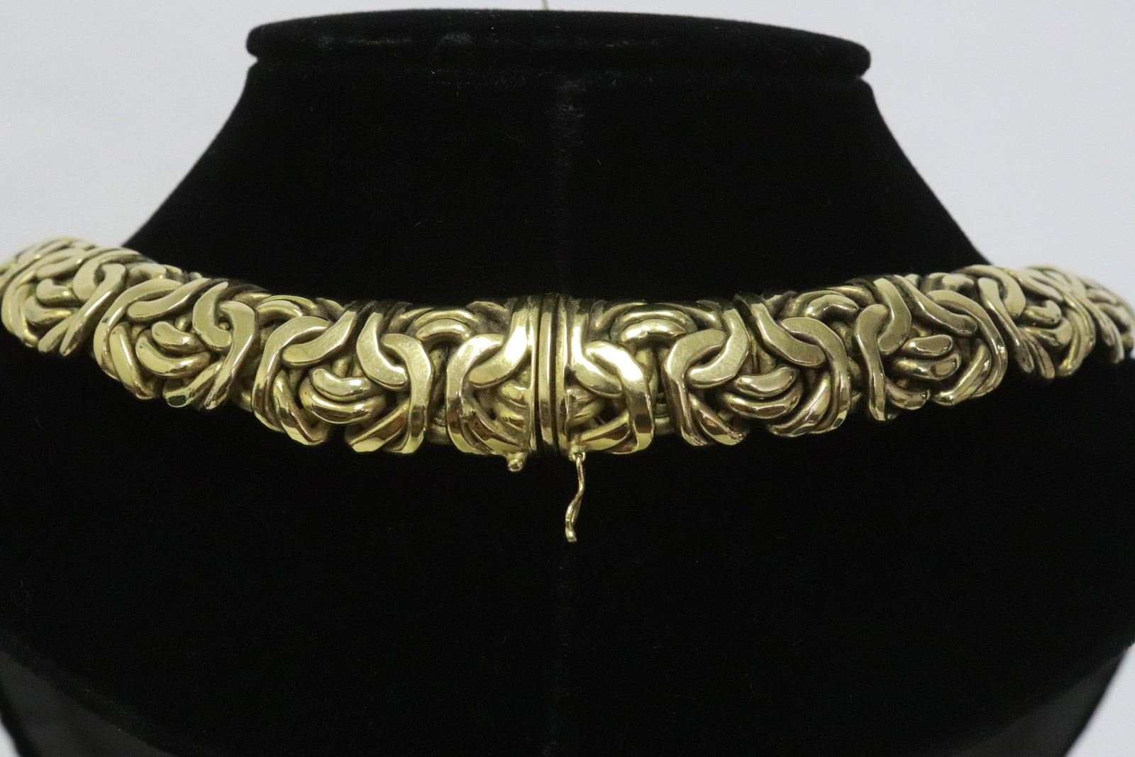 Italian 18K Y/G Byzantine link necklace w/ maker's mark - 5