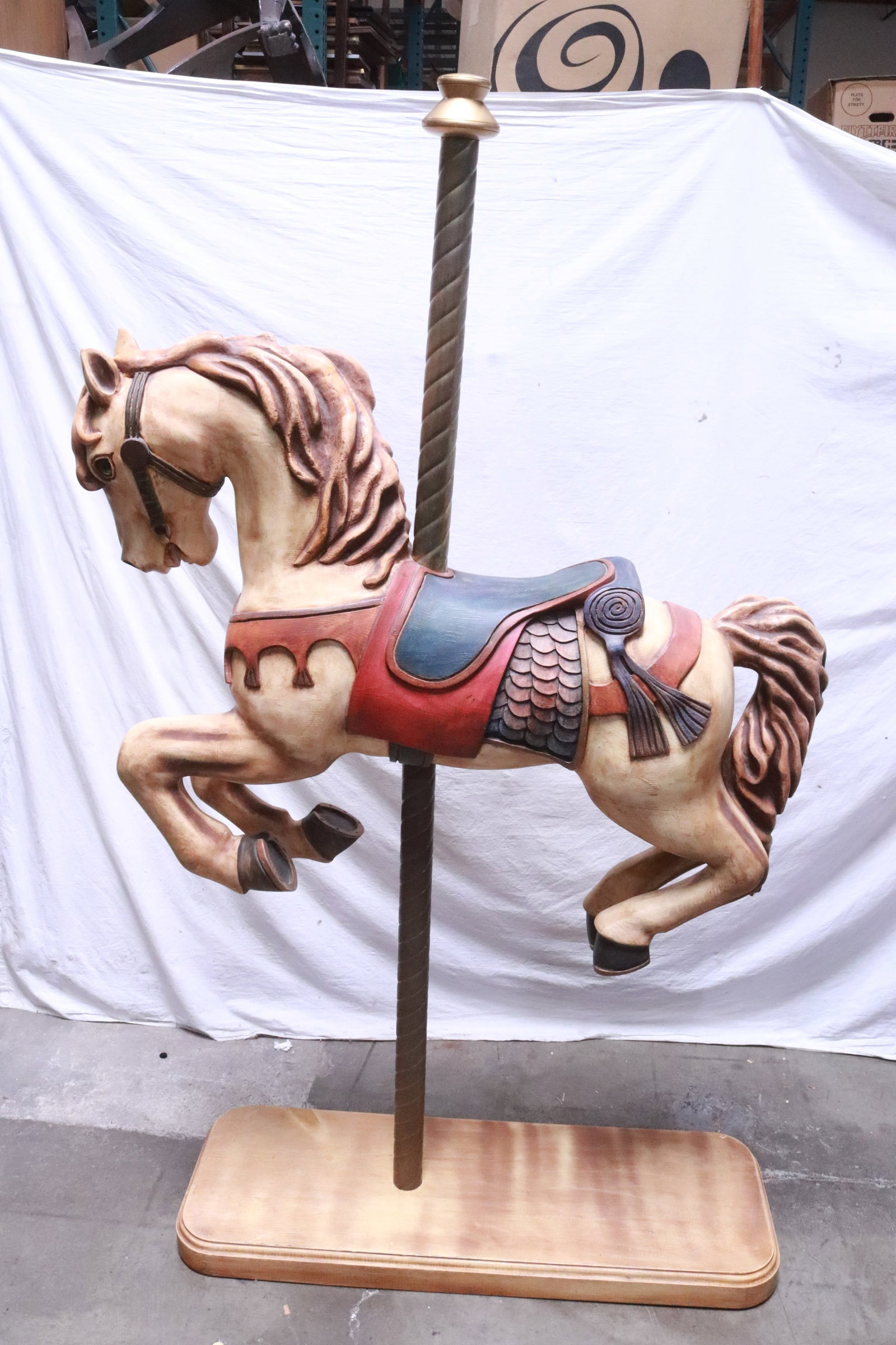 Hand carved and painted wood carousel horse (1 of 9)