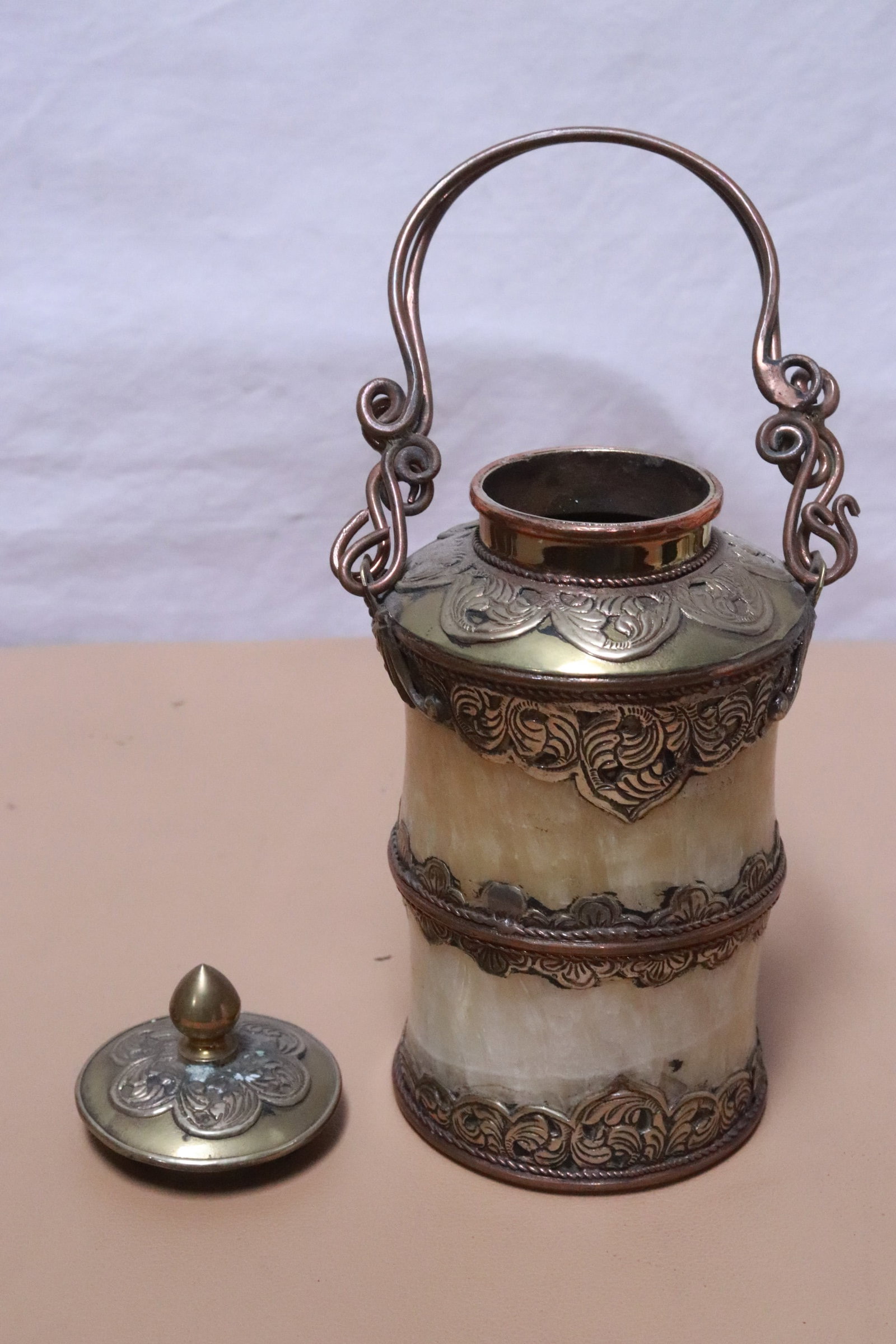 2 bone decorated tea caddies - 4