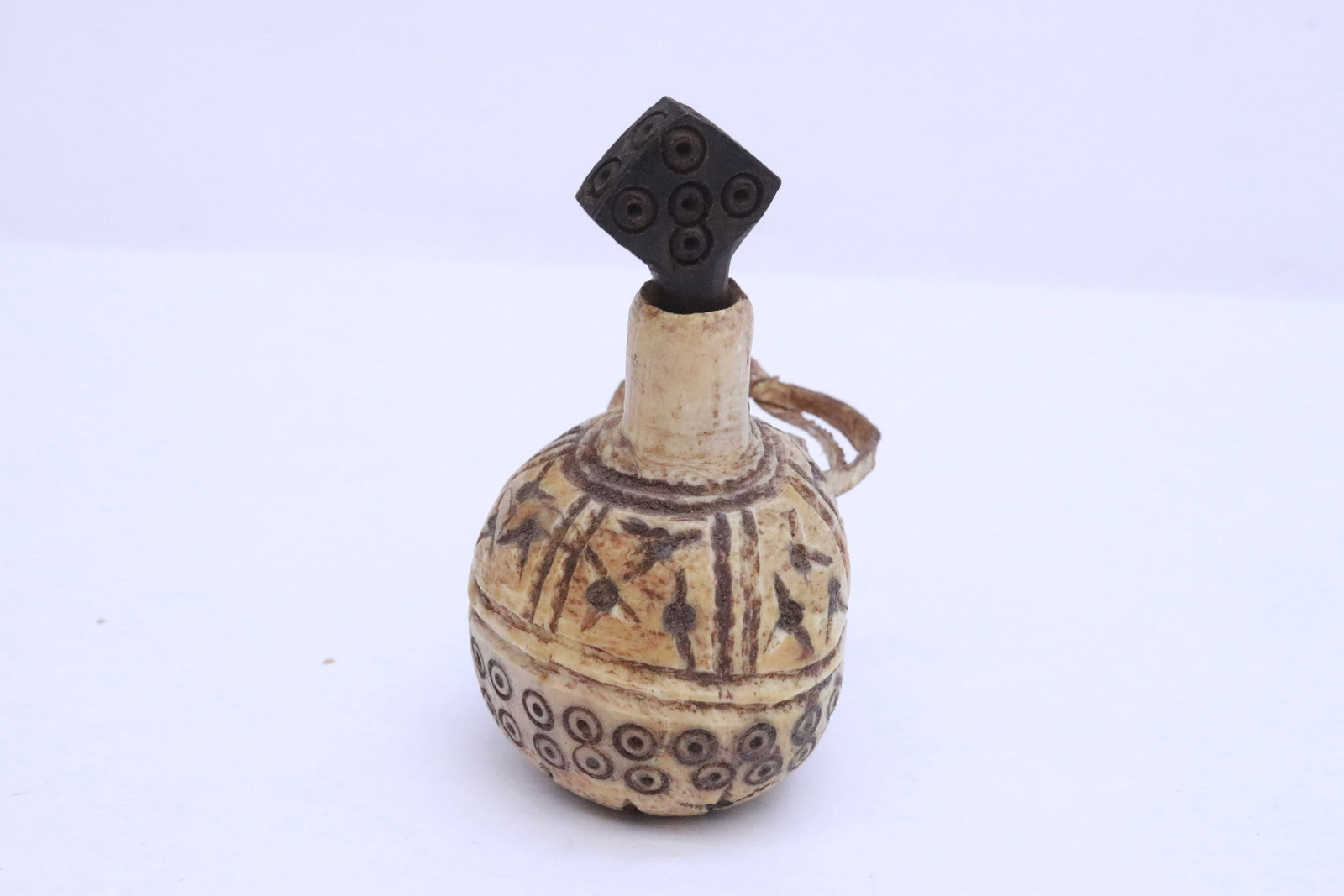 A bone carved snuff bottle (?) - 2