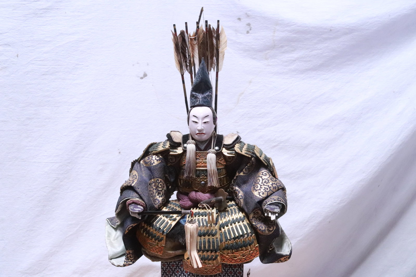 Japanese Edo/ Meiji period Musha Ningyo samurai doll: Fine Japanese Edo/ Meiji period Musha Ningyo samurai doll, 11.3"H