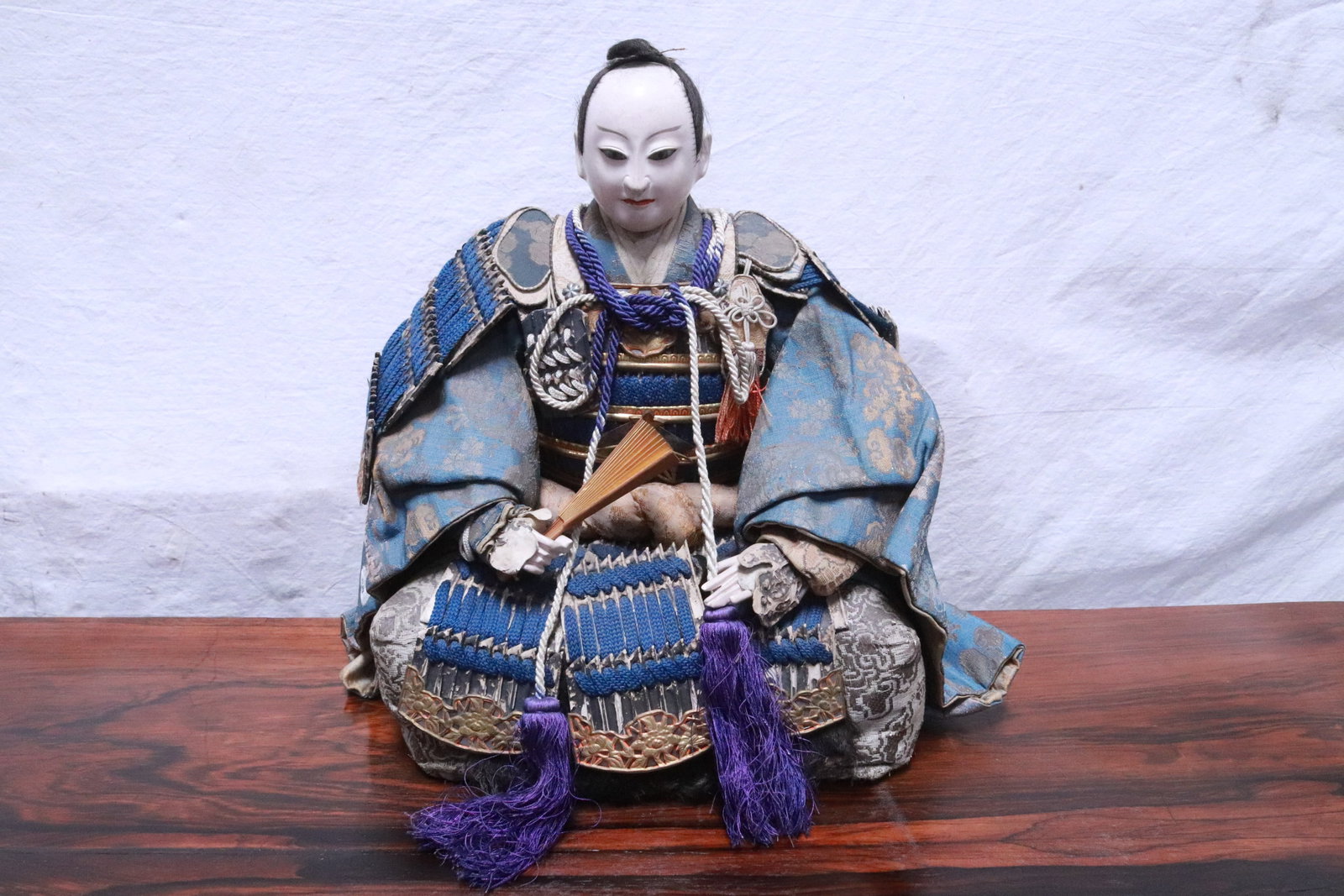 Meiji period Japanese Musha Ningyo samurai doll: Meiji period Japanese Musha Ningyo samurai doll, 12.3"H