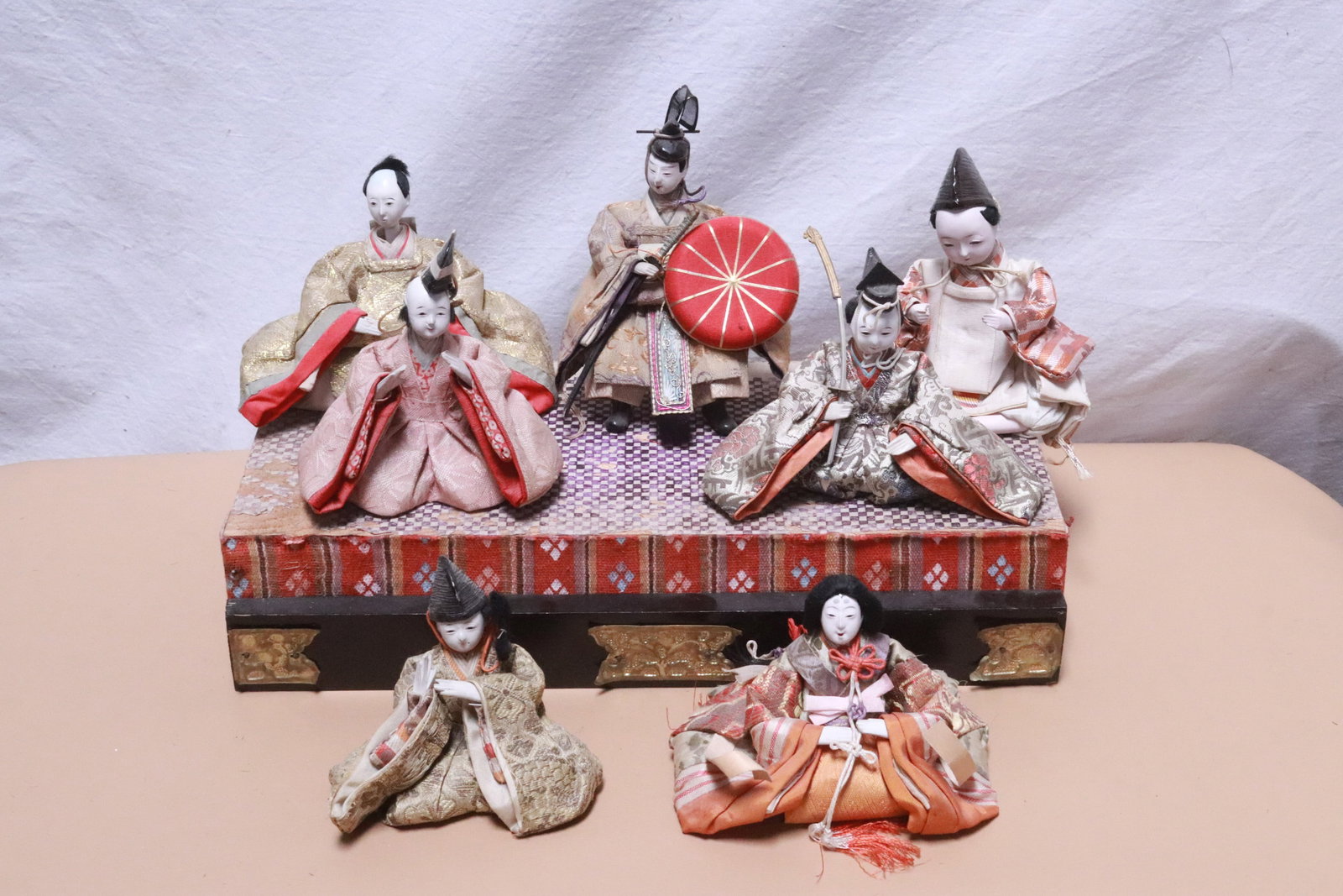 Collection of 7 Japanese Hina Ningyo dolls: Collection of 7 Japanese Hina Ningyo dolls, 3.7"H - 6.3"H