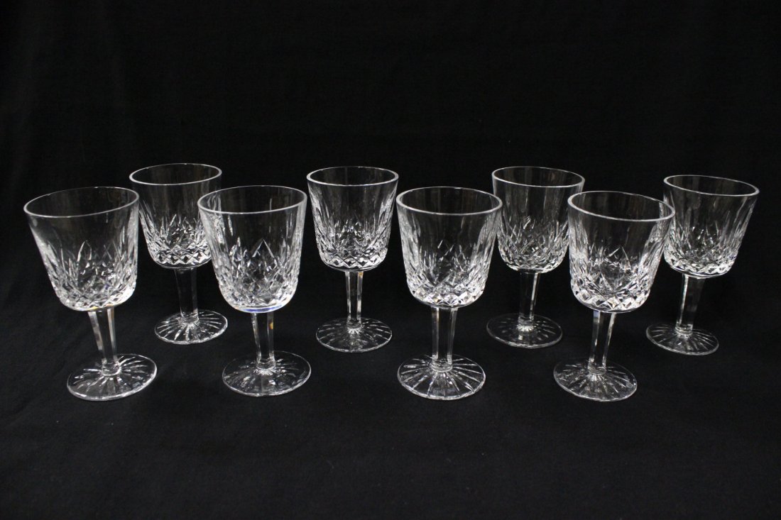 8 Waterford crystal liquor goblets in Lismore pattern: 8 Waterford crystal liquor goblets in Lismore pattern, 4.3"Hx2.2"dia each