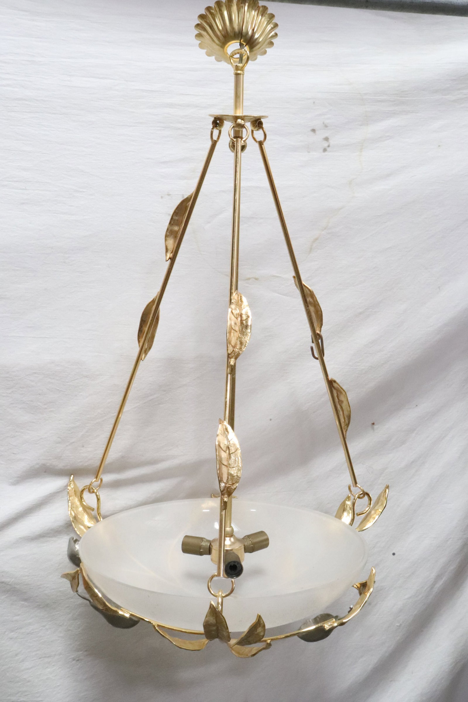 Fancy brass and art glass ceiling light (1 of 8)