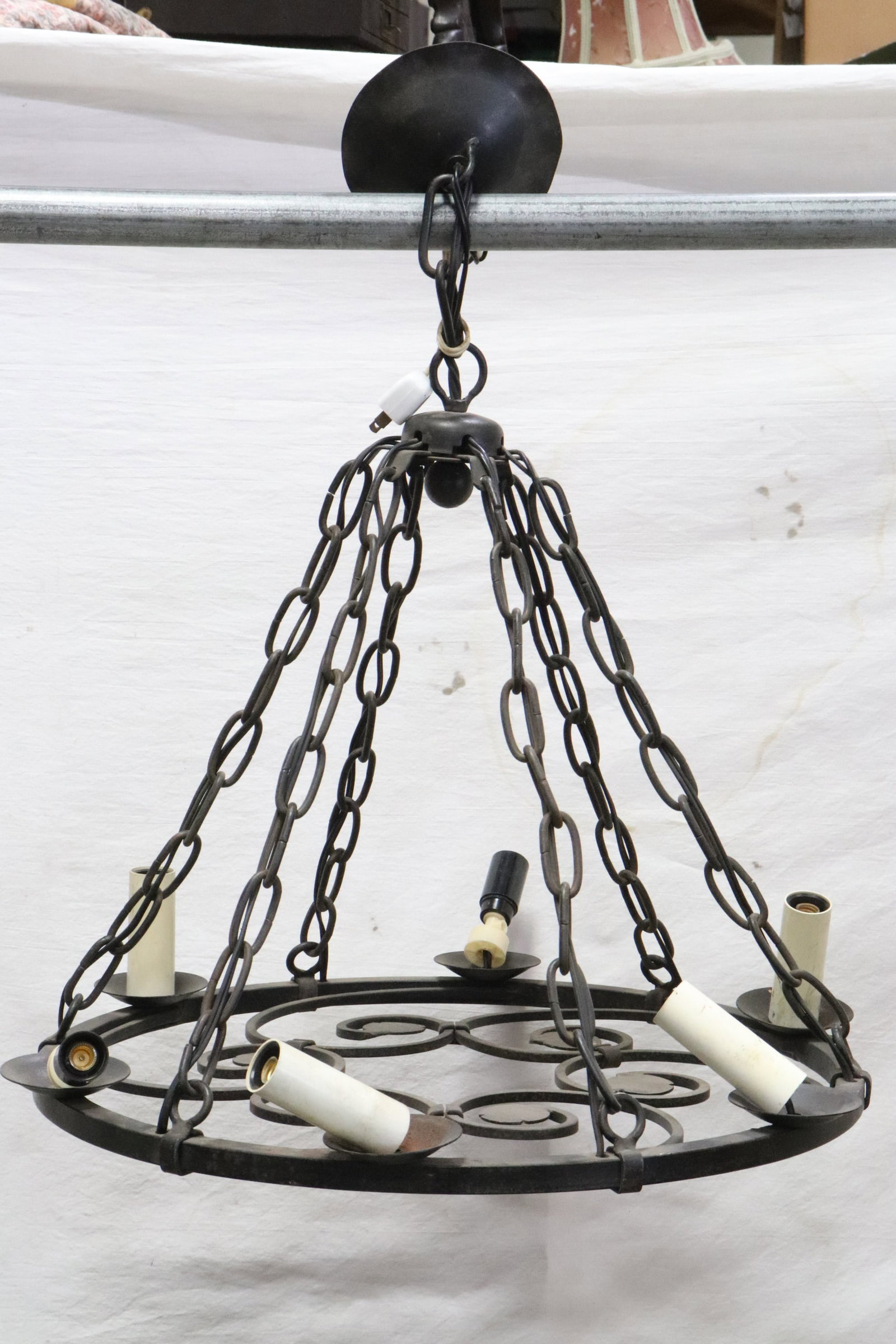 Victorian cast iron 6-light ceiling light (1 of 6)