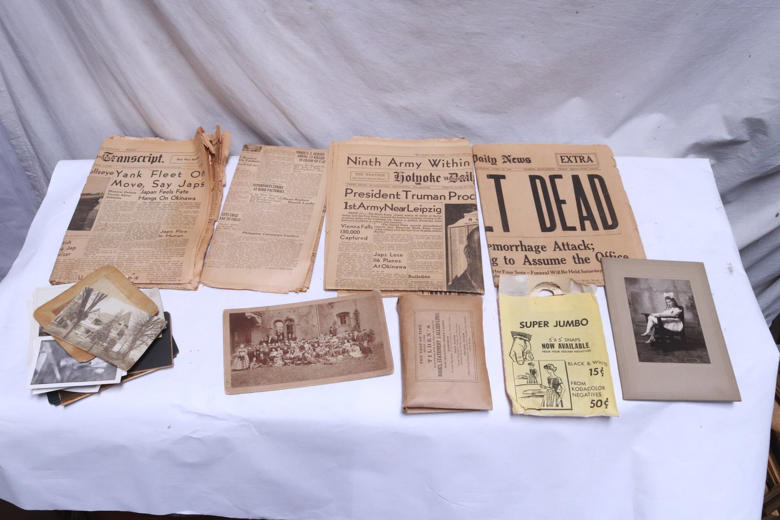 Lot of WWII newspaper, vintage photos, & negatives (1 of 7)