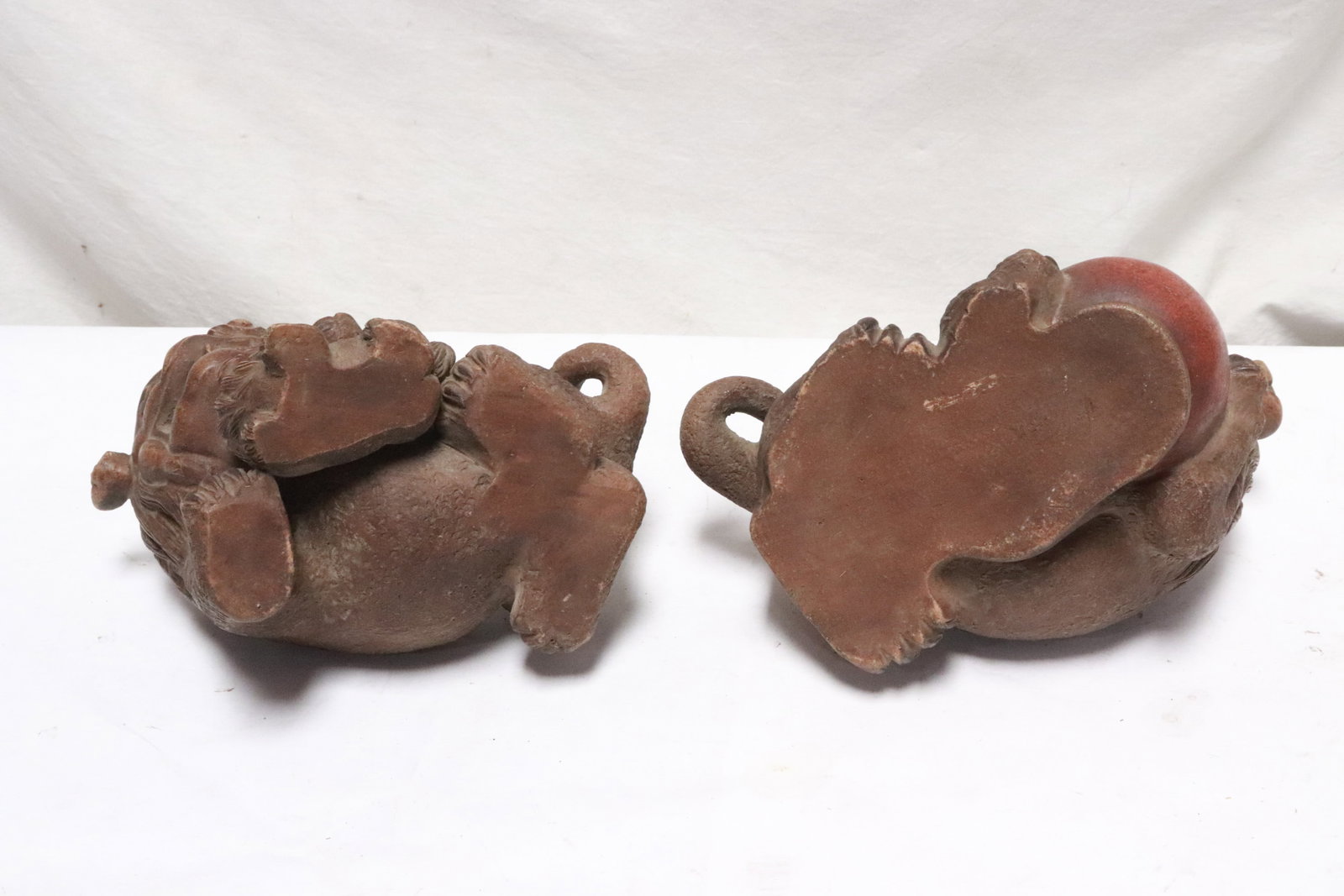 Pair earthenware fulions - 7