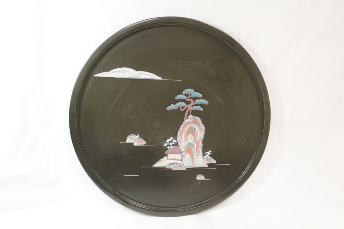 Beautiful Okinawa lacquer tray w/ enamel decoration (1 of 10)