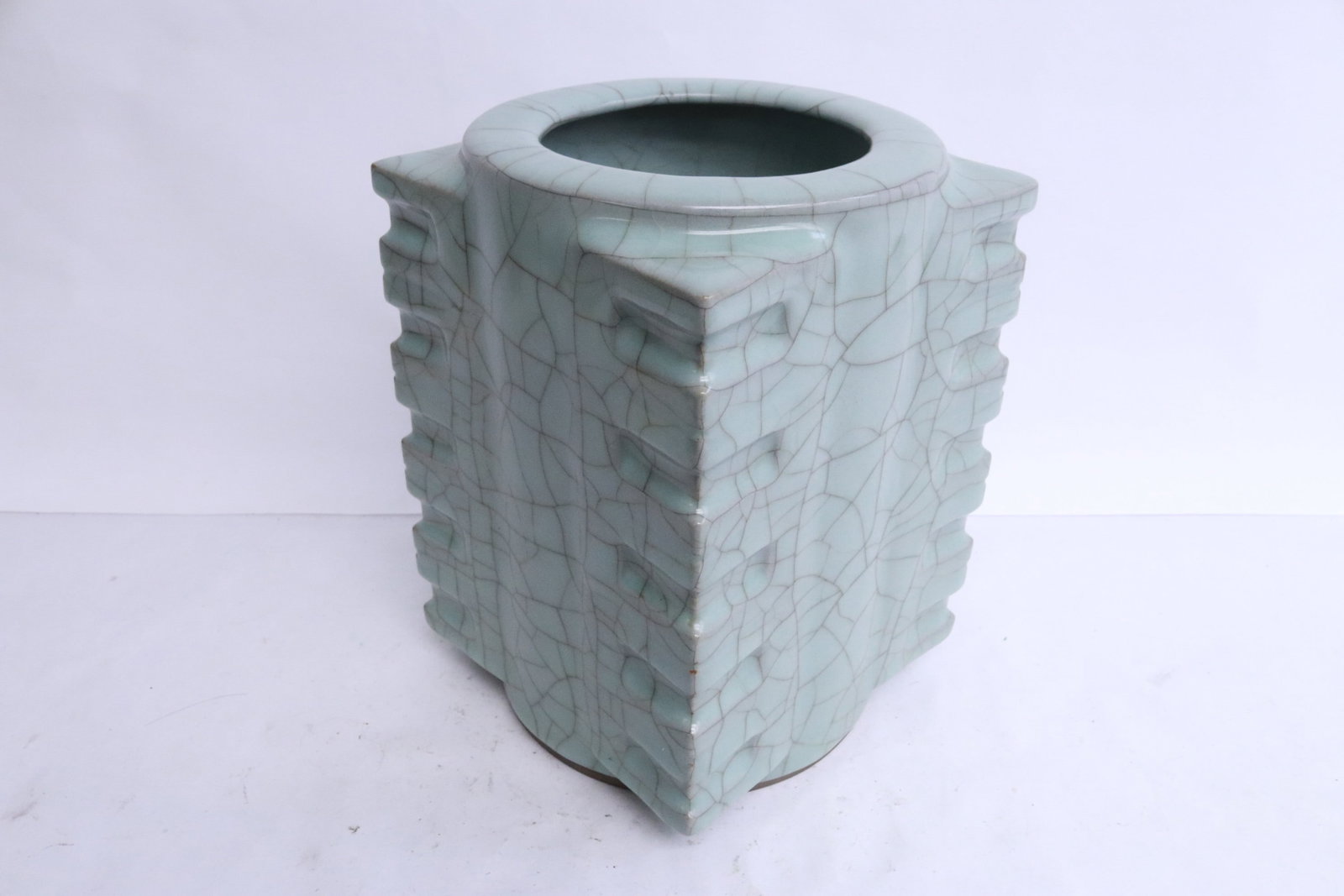 fine Chinese crackleware cong form vase (1 of 6)