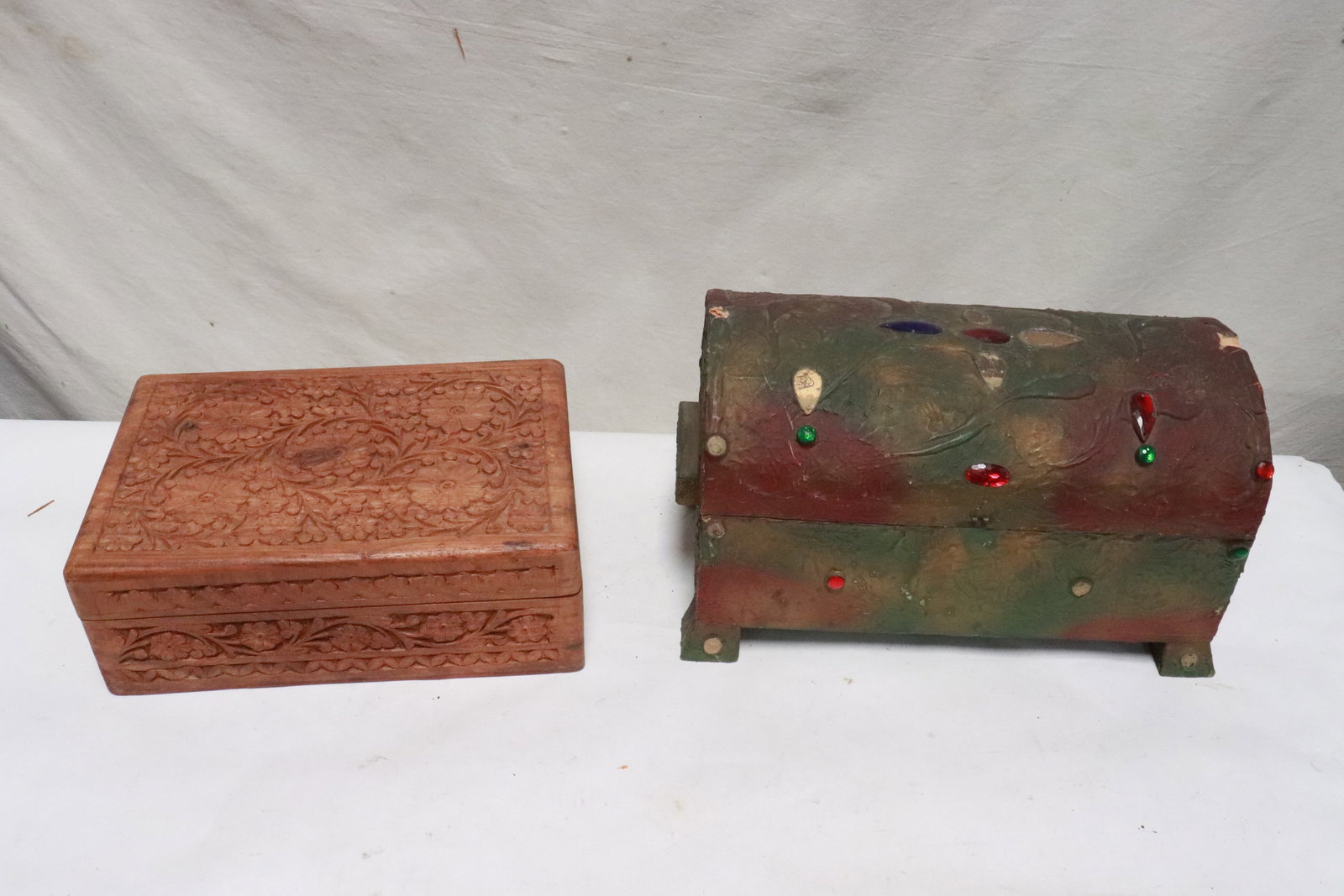 2 fancy boxes: 2 fancy boxes, 3.65"x9.9"x7", 6.7"x12"x6.5"