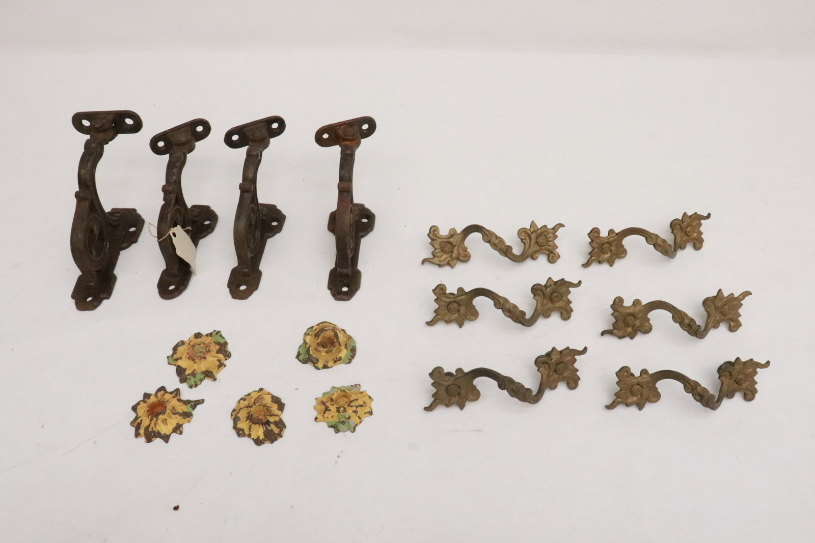 Victorian cast iron curtain holder, drawer pulls, & misc. (1 of 6)