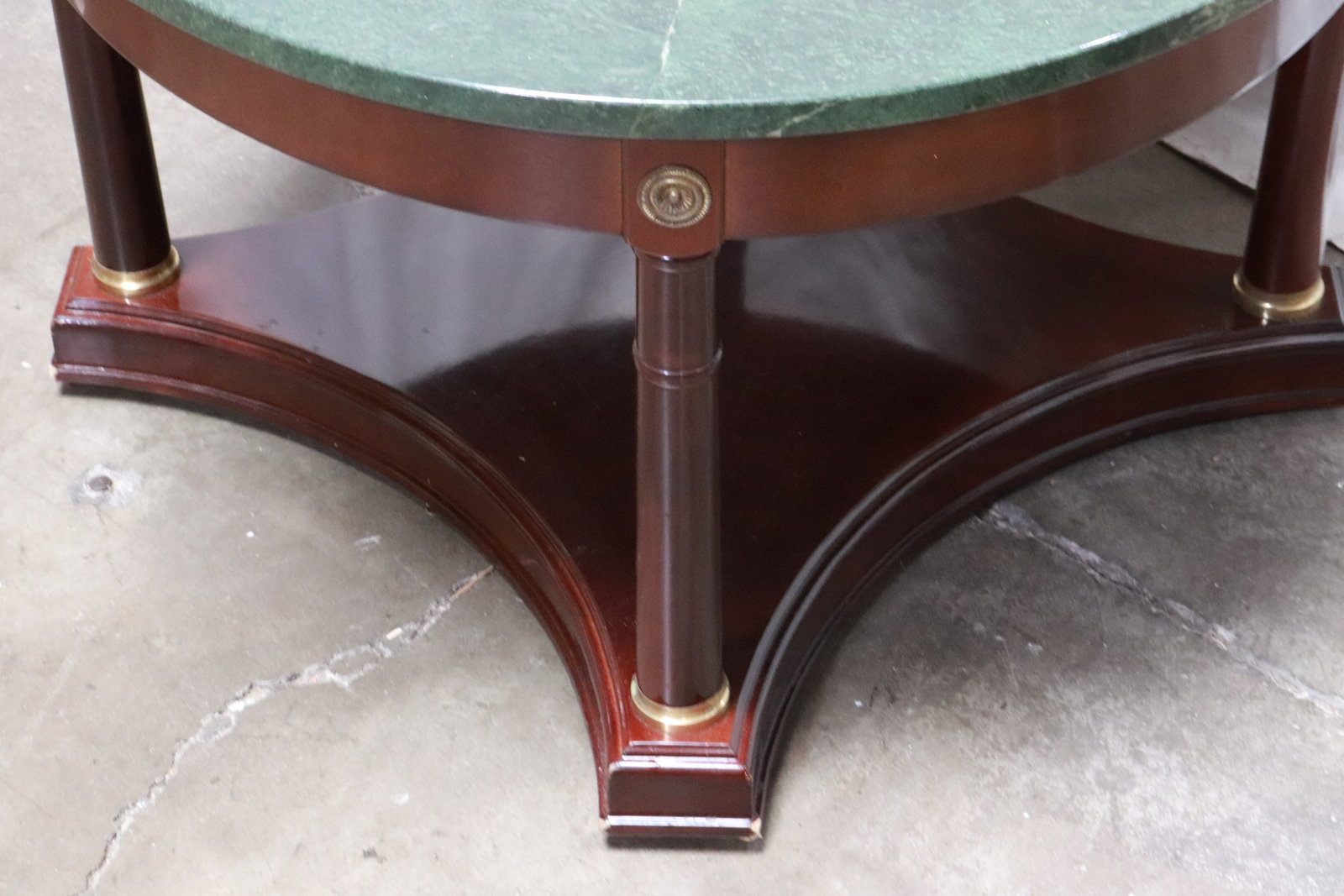 A marble top round low table - 4