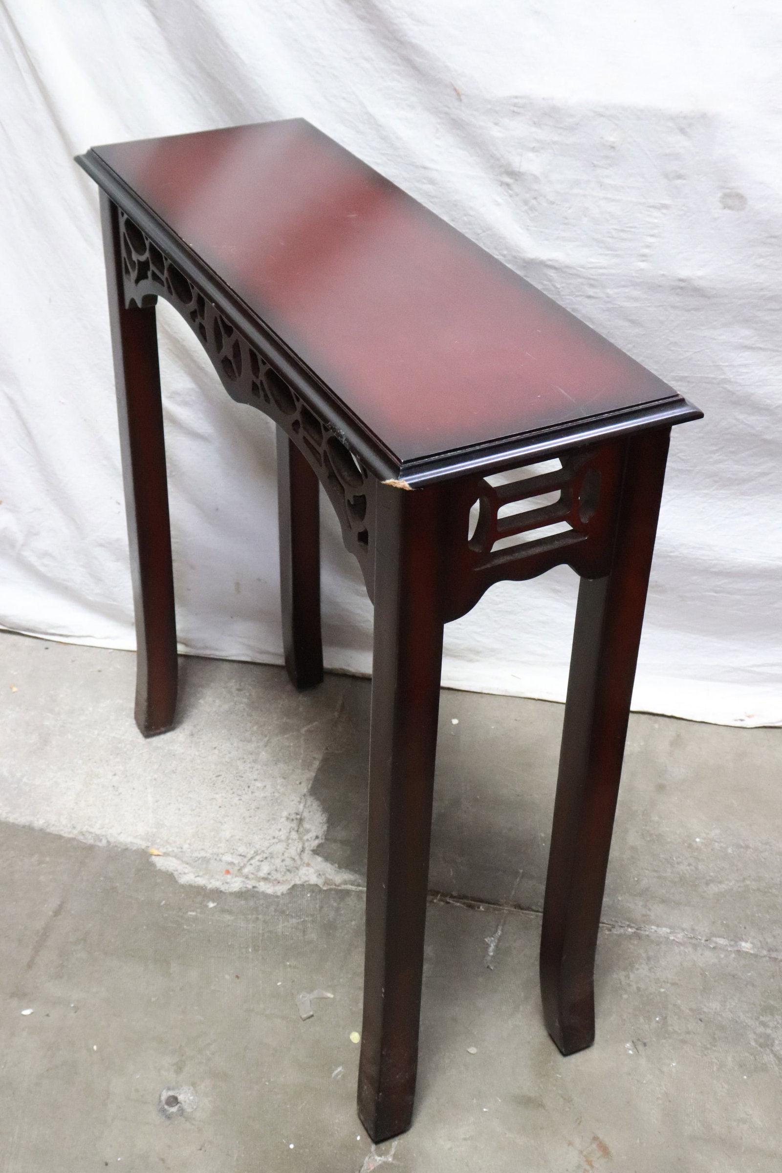Mahogany rectangular entry table - 3