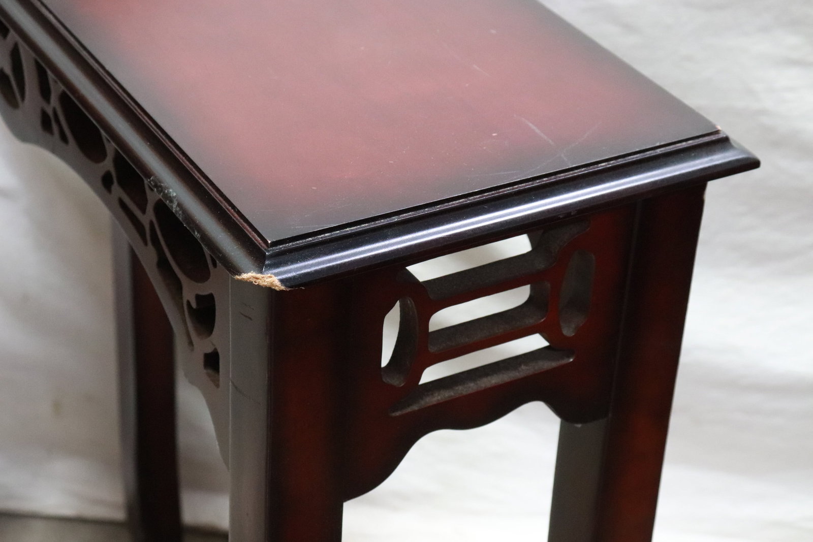 Mahogany rectangular entry table - 4