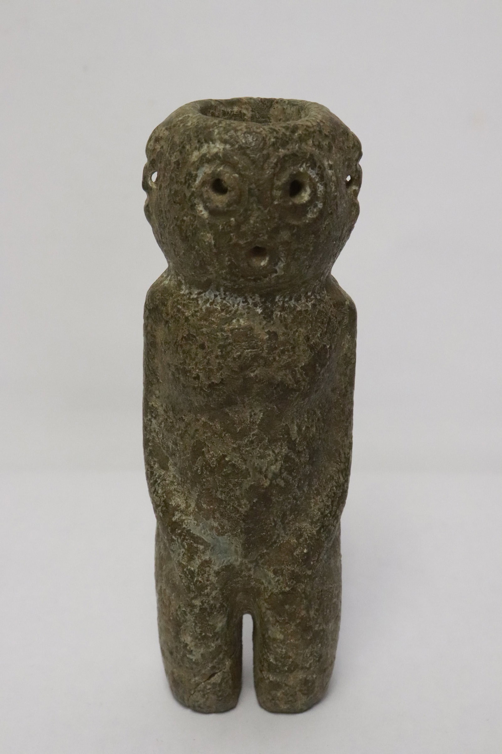 A large jade carved figure, a candle holder(?): A large jade carved figure, a candle holder(?), 5.85"H