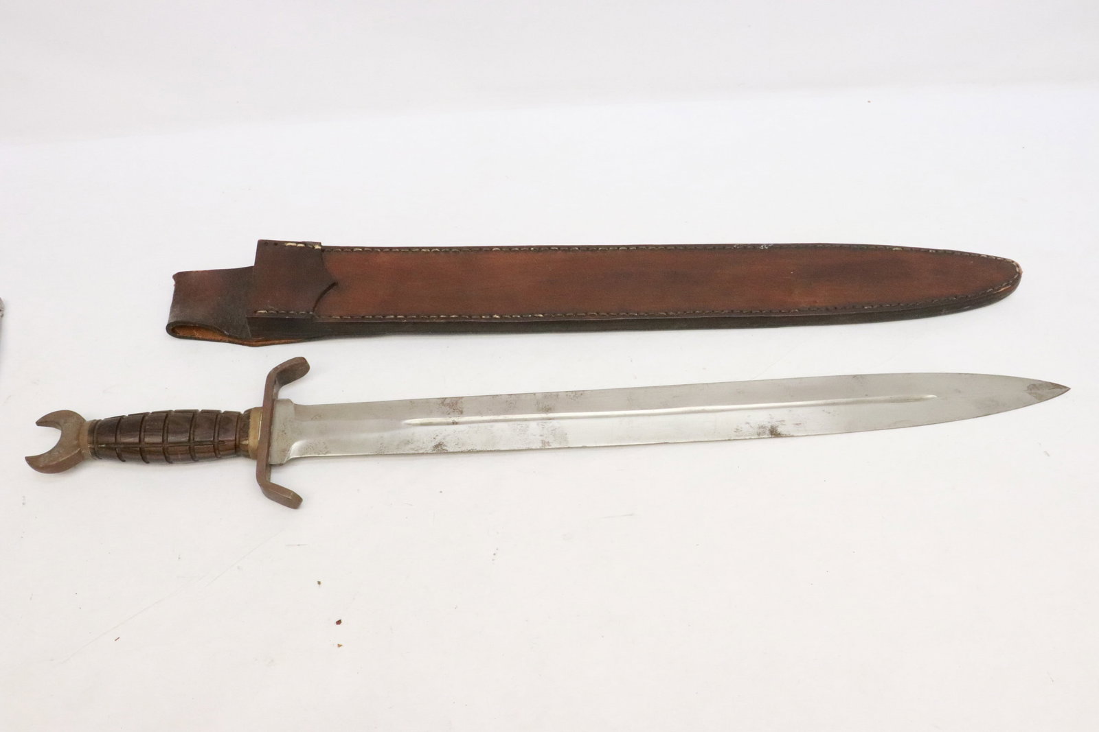 Sword with leather scabbard (1 of 6)