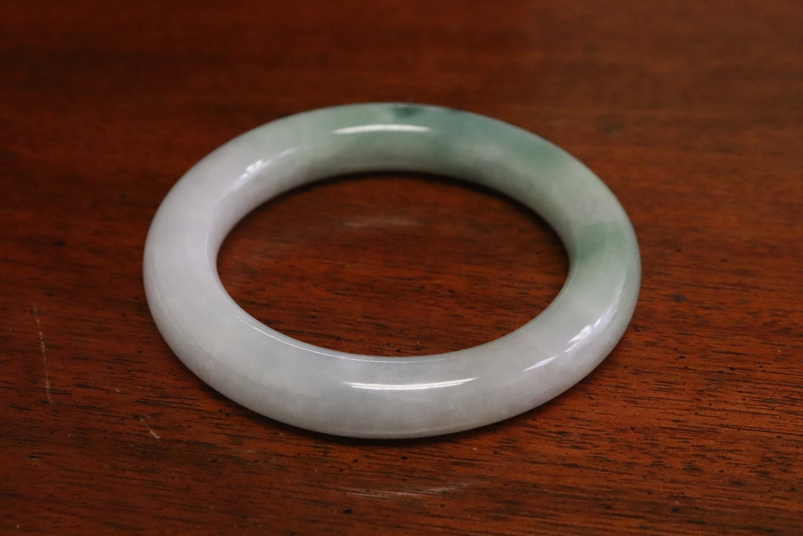 2 jadeite carved bangles - 2