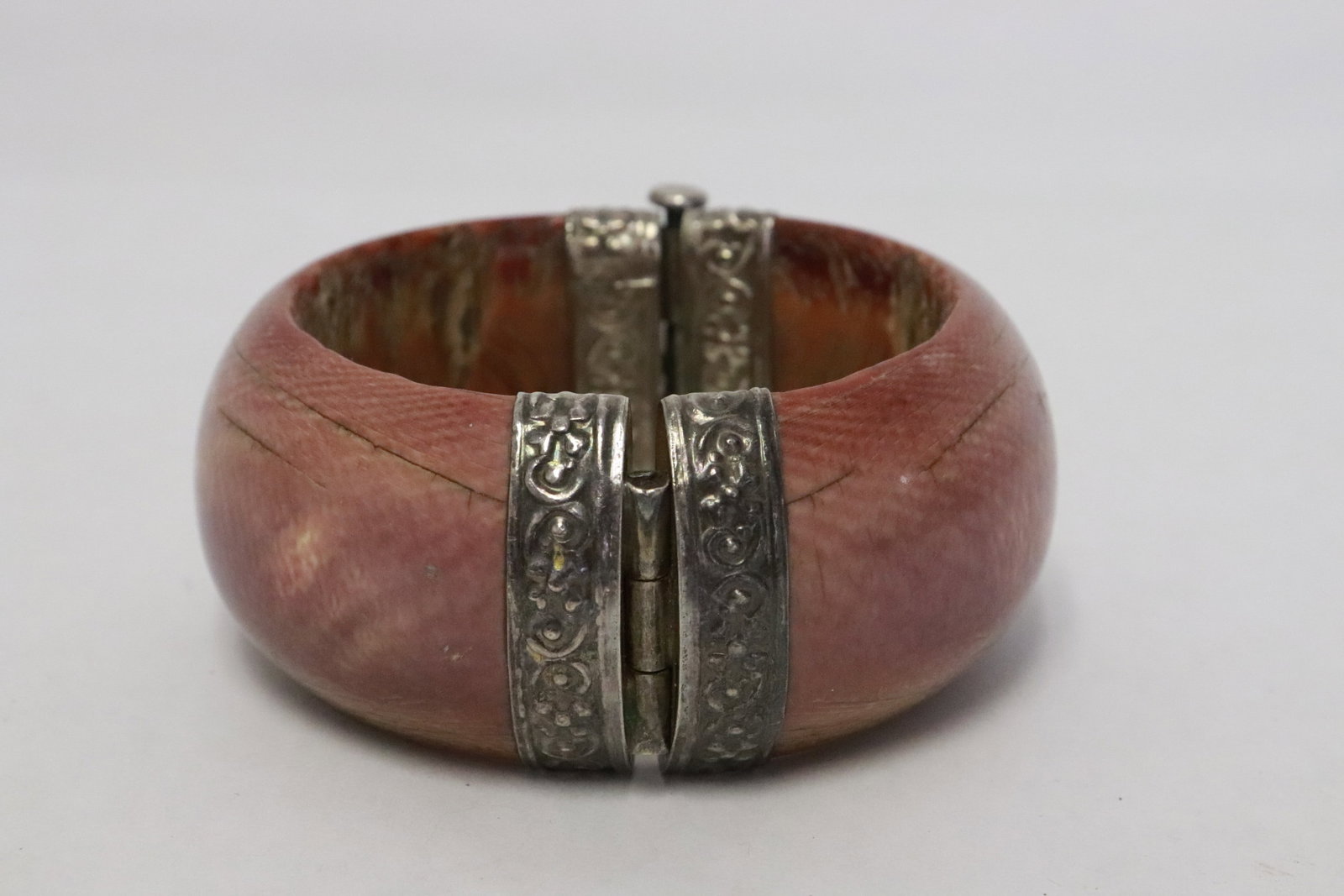 A bone carved bangle - 4