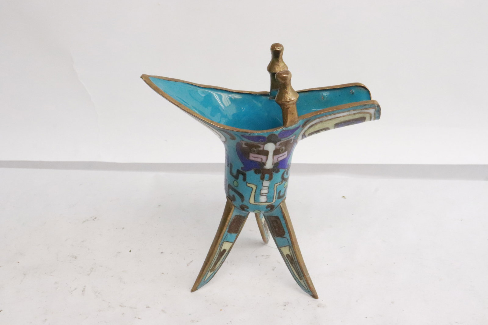 A cloisonne jue: A cloisonne jue, 5.4"x4.9"x2.6"