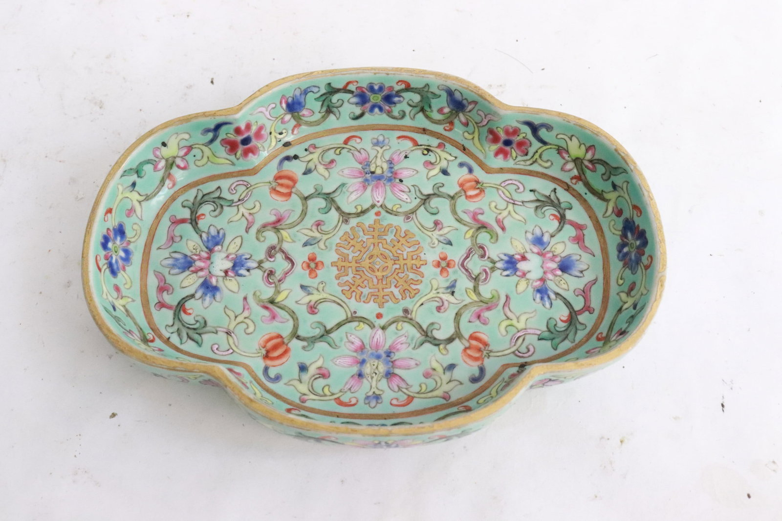 early 20th c. porcelain brush wash, Jiaqing mark & of the period: An important Chinese early 20th century famille rose porcelain brush wash, Jiaqing mark and of the period, 0.9"x5.7"x4.15"