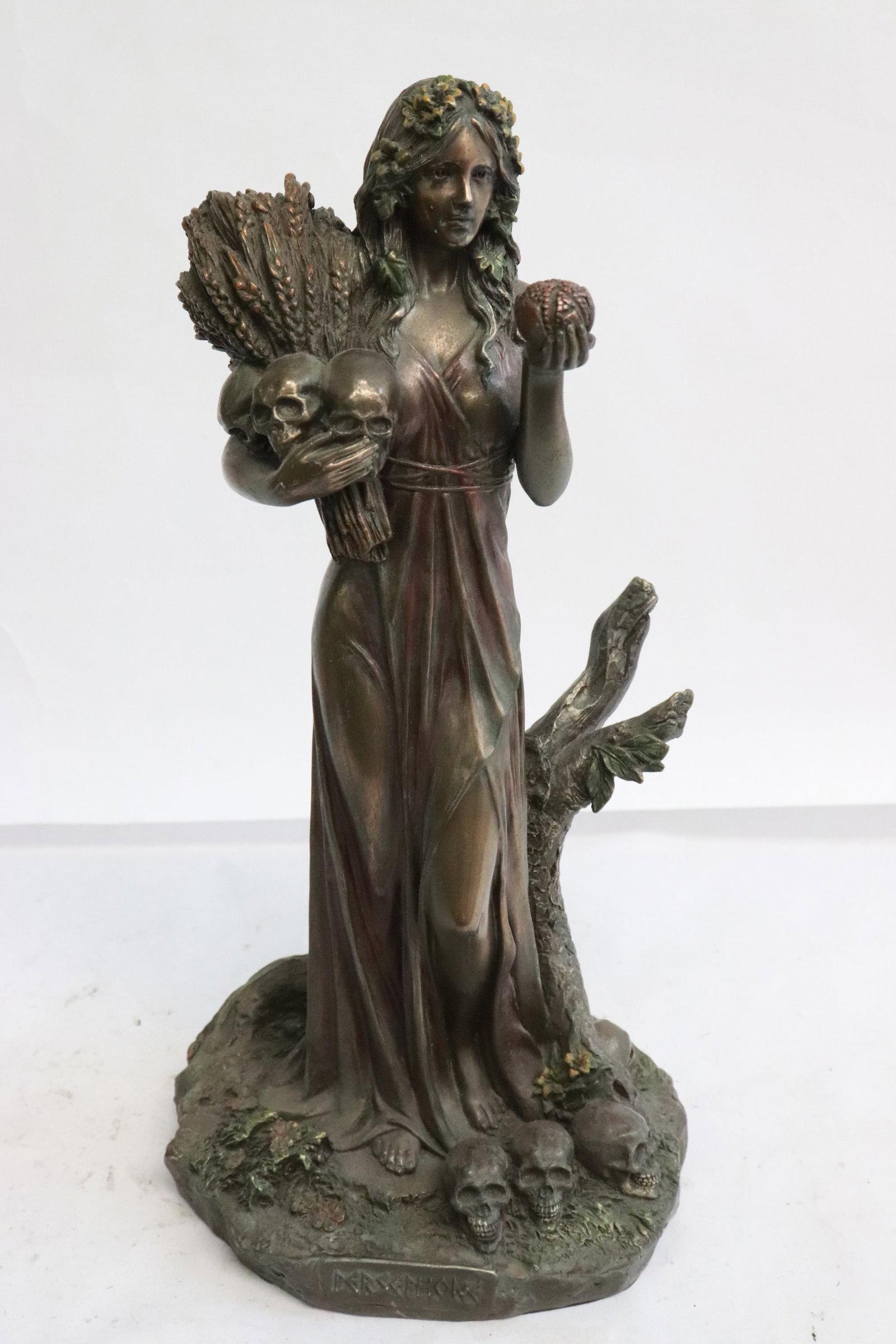 Metal sculpture of goddess: Metal sculpture of goddess, 10.15"H