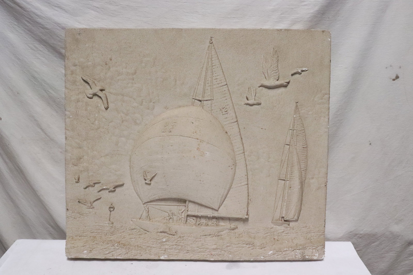 A sandstone wall art: A sandstone wall art, 22.6"x25.75"x1.3"