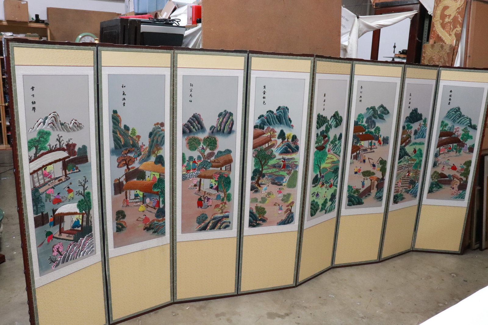 Rare 8-panel Korean room divider (1 of 7)