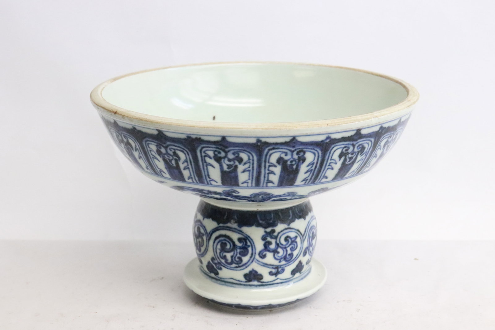 Unusual blue and white porcelain candle holder (1 of 6)