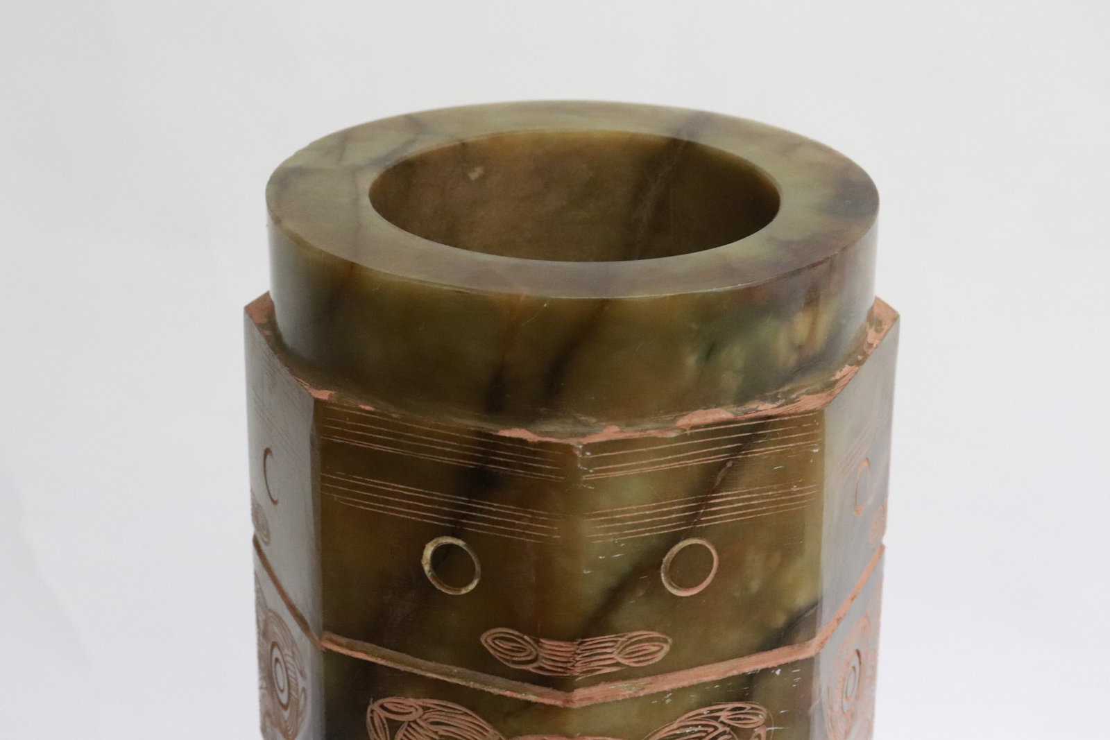 Large jade like stone carving - 4