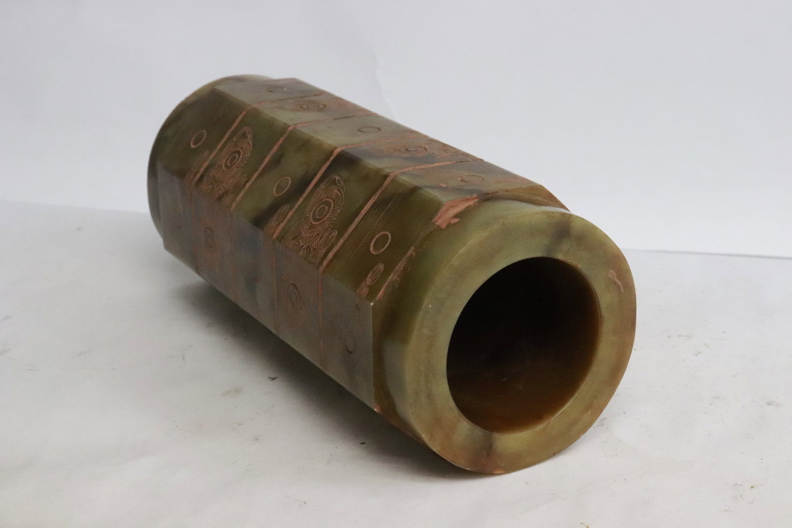 Large jade like stone carving - 7