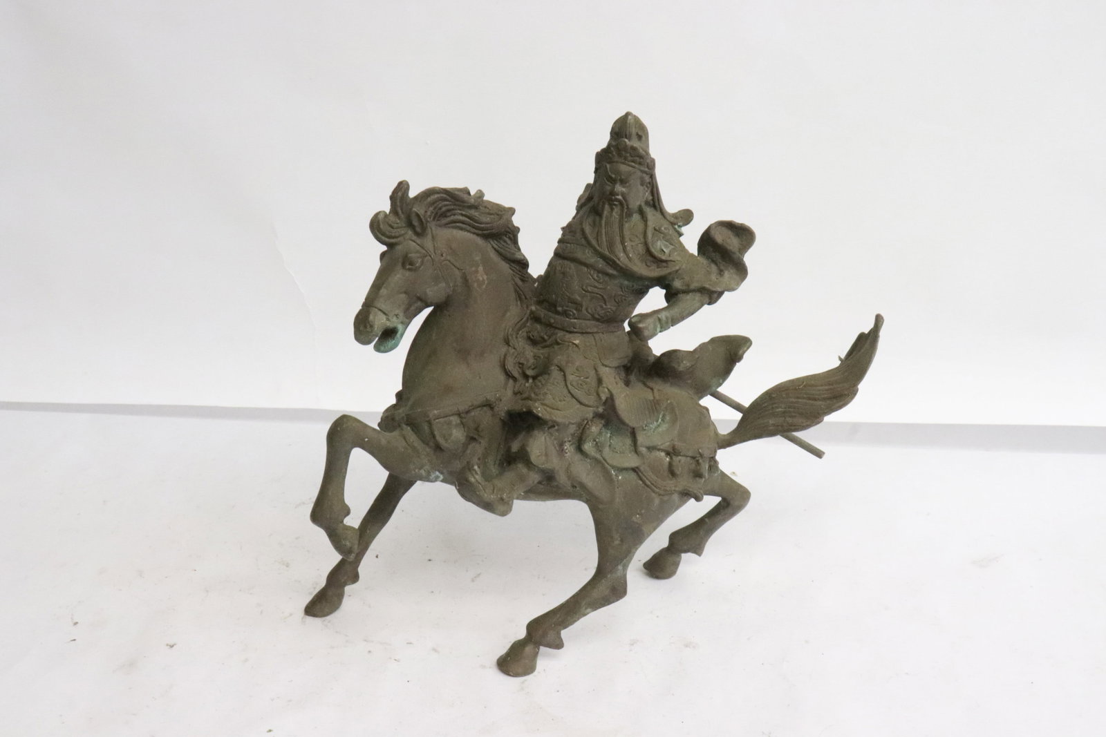 Bronze sculpture of warrior on horse (1 of 5)