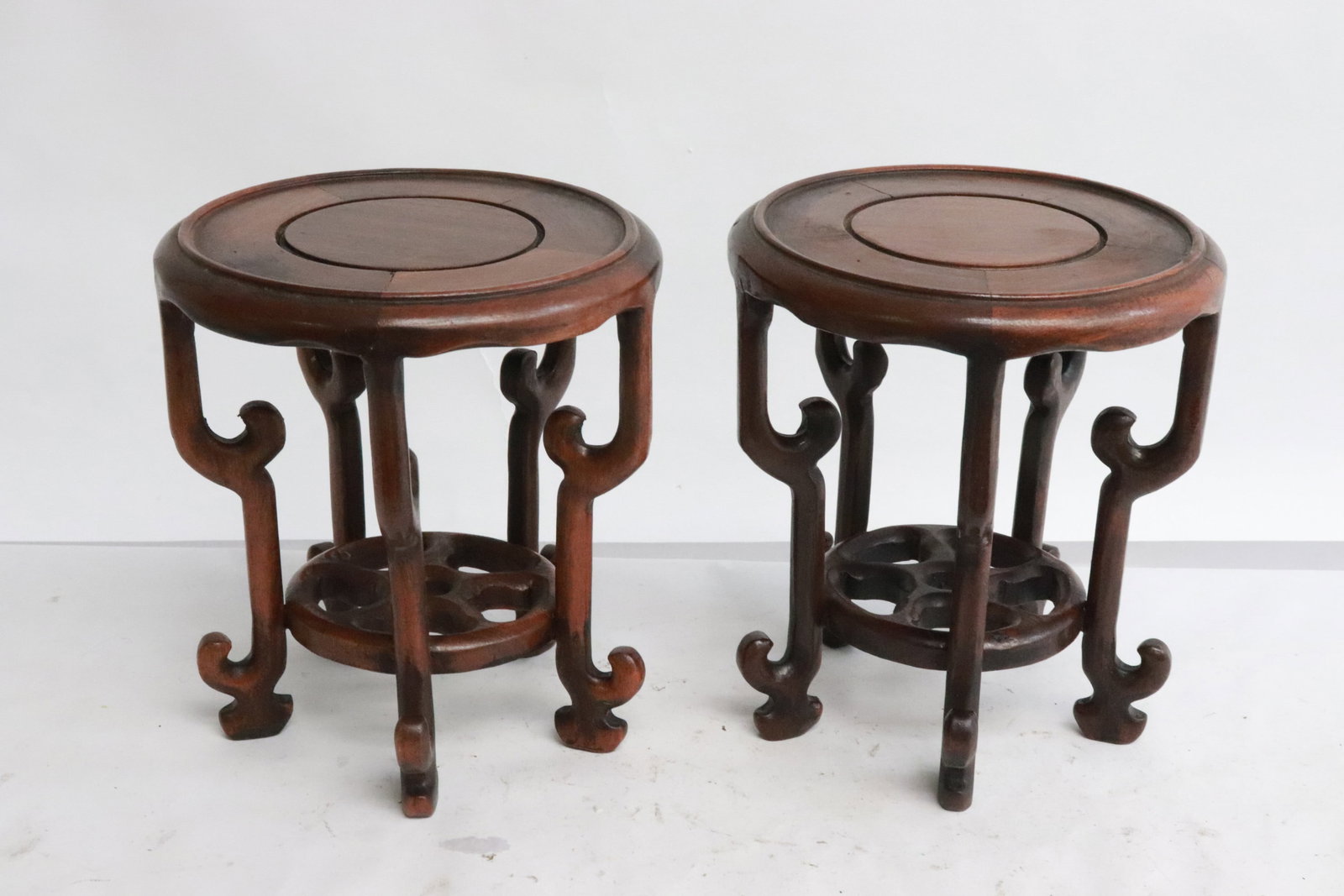 Pair wood table top stands (1 of 7)